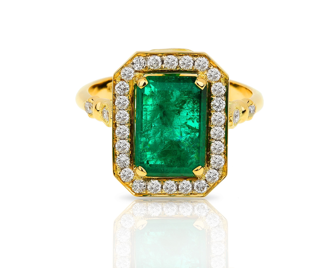 Бриллиантовое кольцо с уральским изумрудом 2.72ct 290416/25