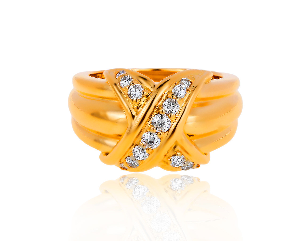 Оригинальное золотое кольцо с бриллиантами 0.43ct Tiffany&Co 130919/5