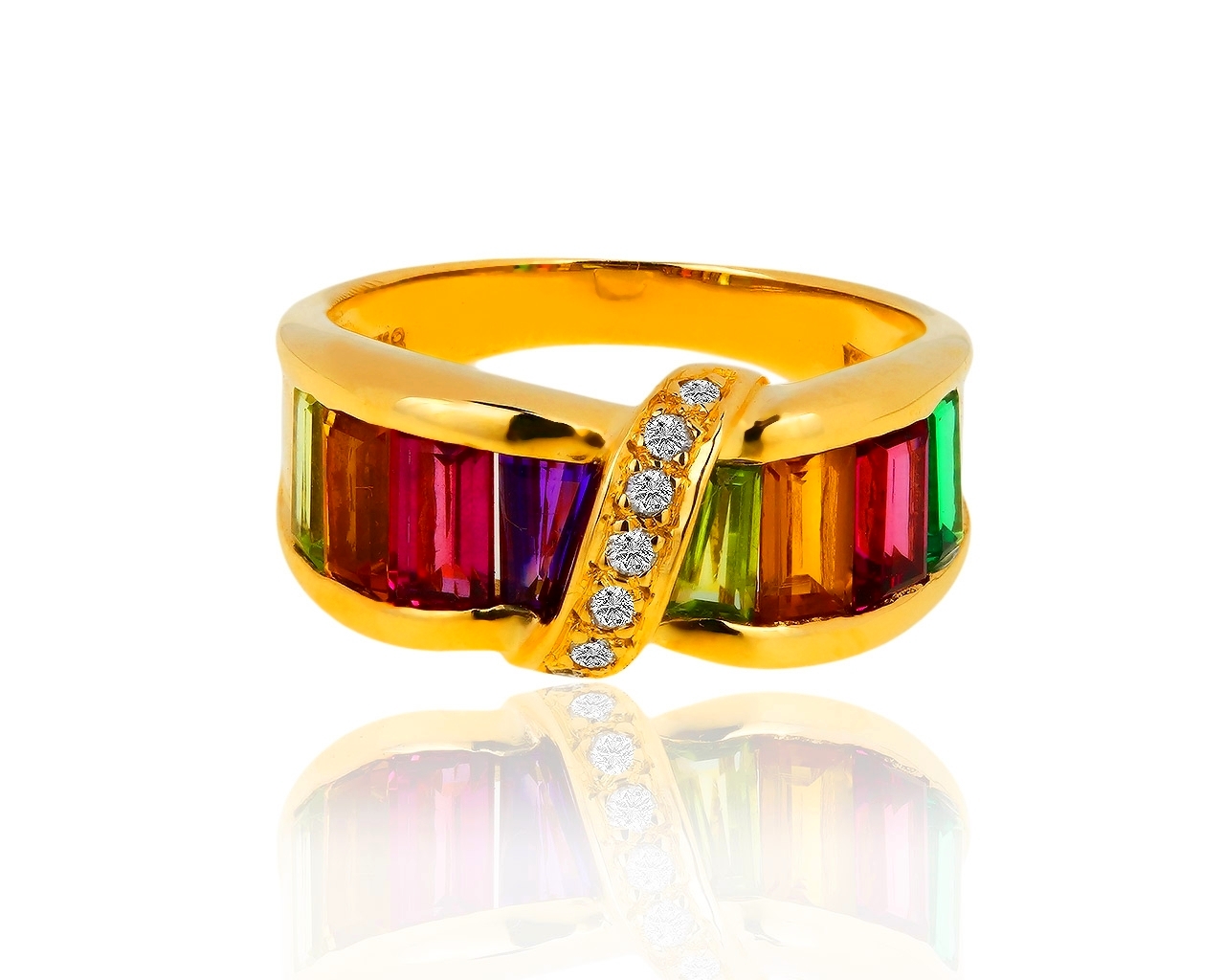 Яркое золотое кольцо с бриллиантами H.Stern Rainbow 311018/4