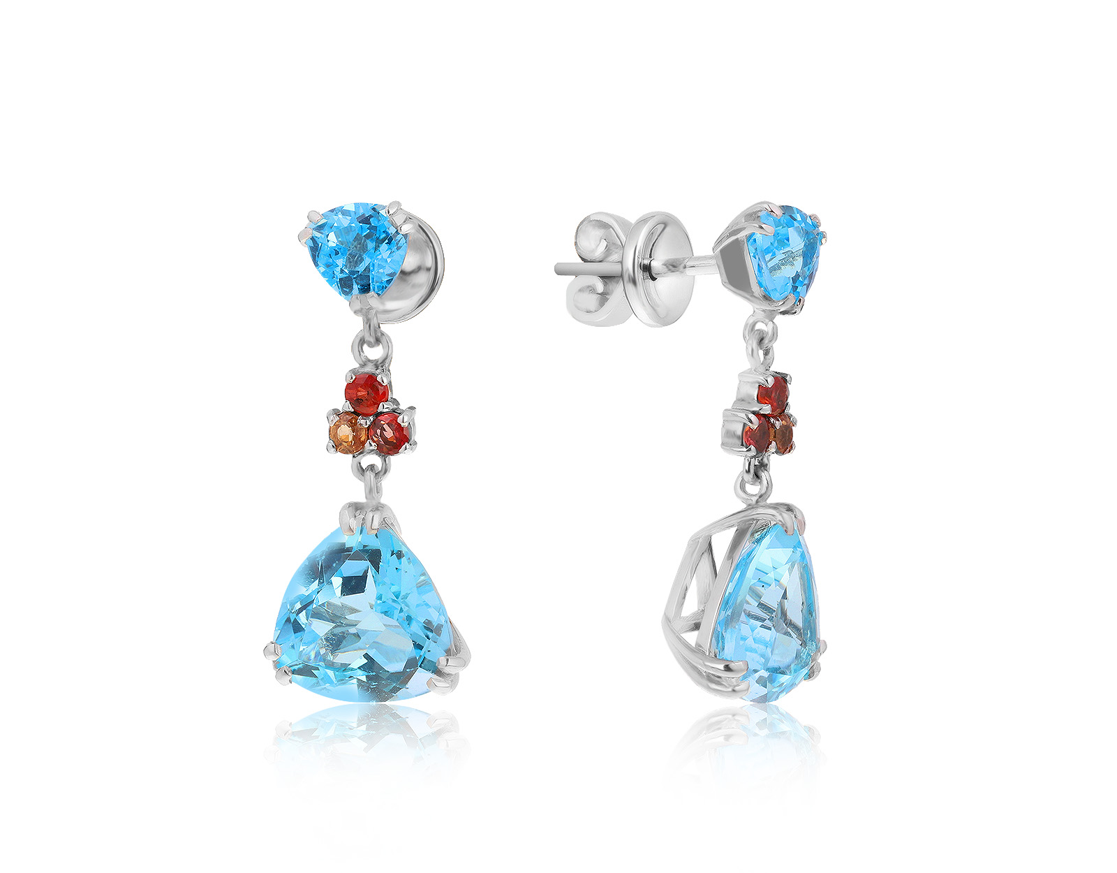 Прелестные золотые серьги с топазами 8.87ct 210621/8