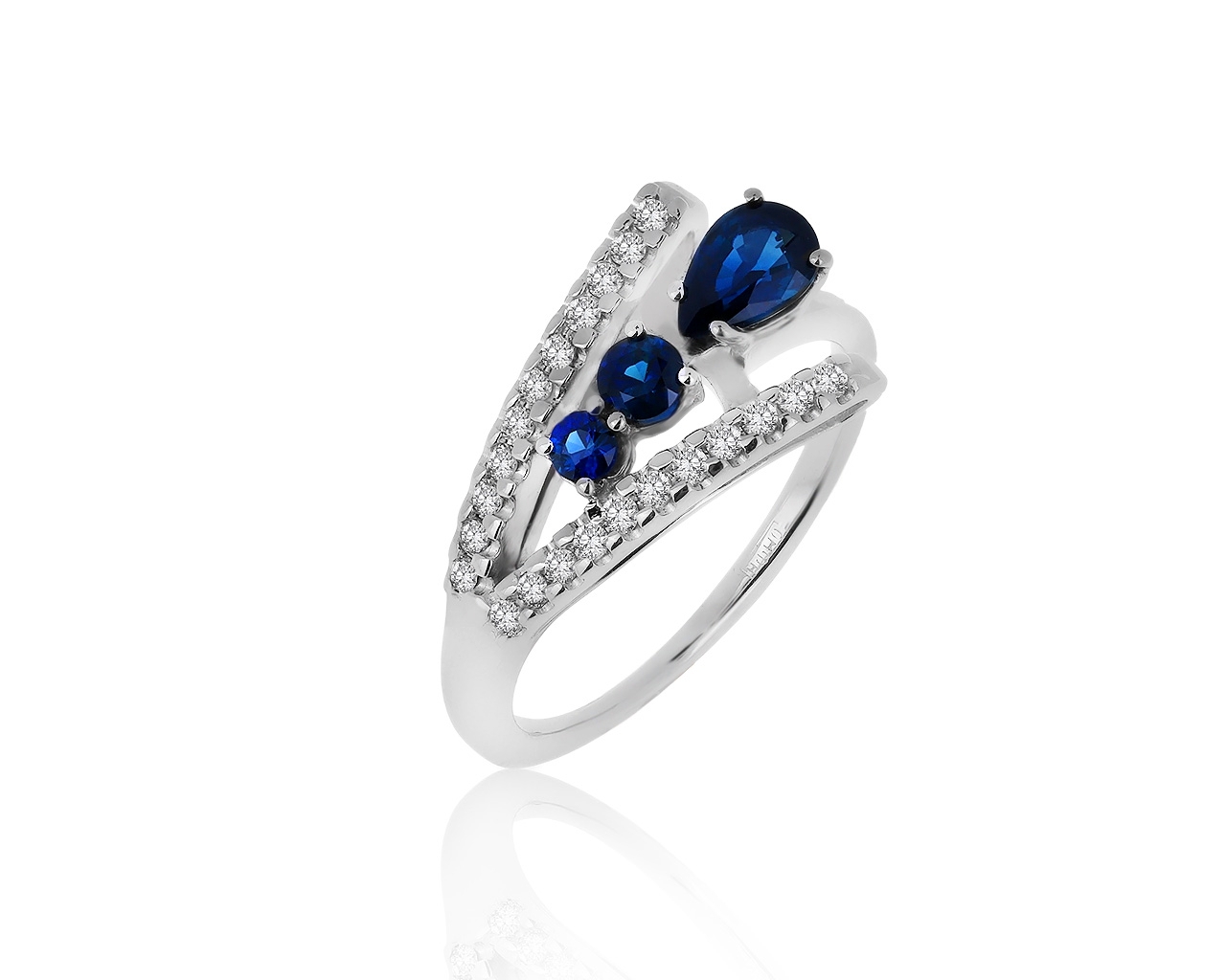 Роскошное золотое кольцо с сапфирами 0.98ct 220220/5