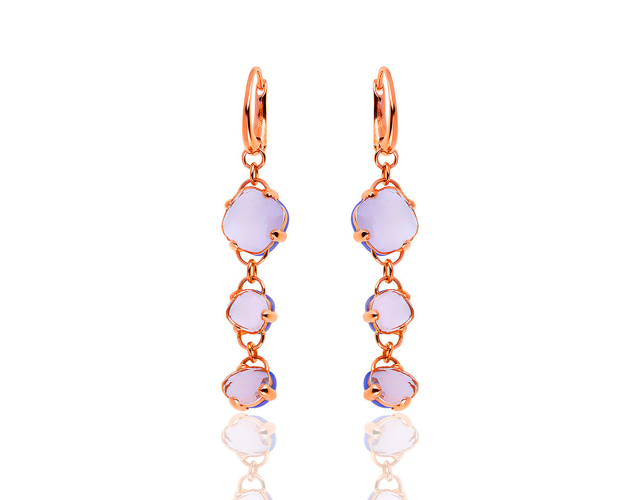 Оригинальные золотые серьги с халцедоном 3.37ct Pomellato 121019/2 Оригинальные золотые серьги с халцедоном 3.37ct Pomellato 121019/2