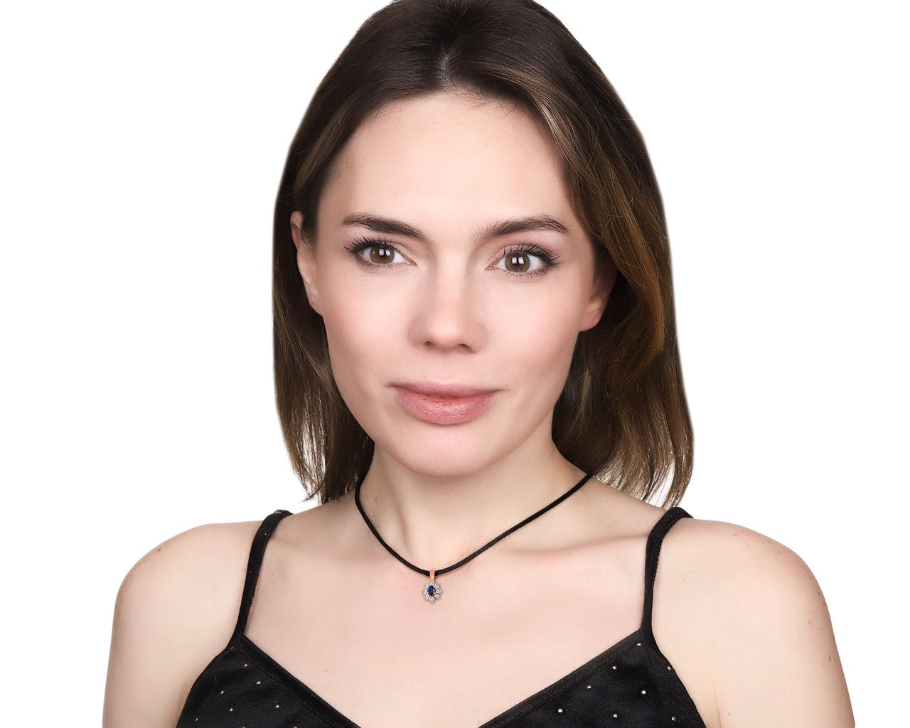 Прелестный золотой кулон с сапфиром 0.24ct