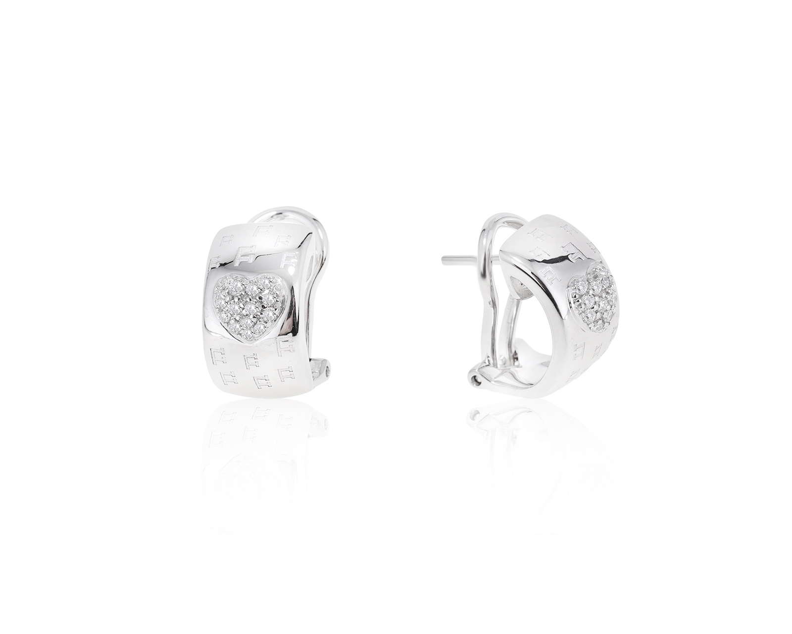 Романтичные золотые серьги с бриллиантами 0.14ct 180922/3