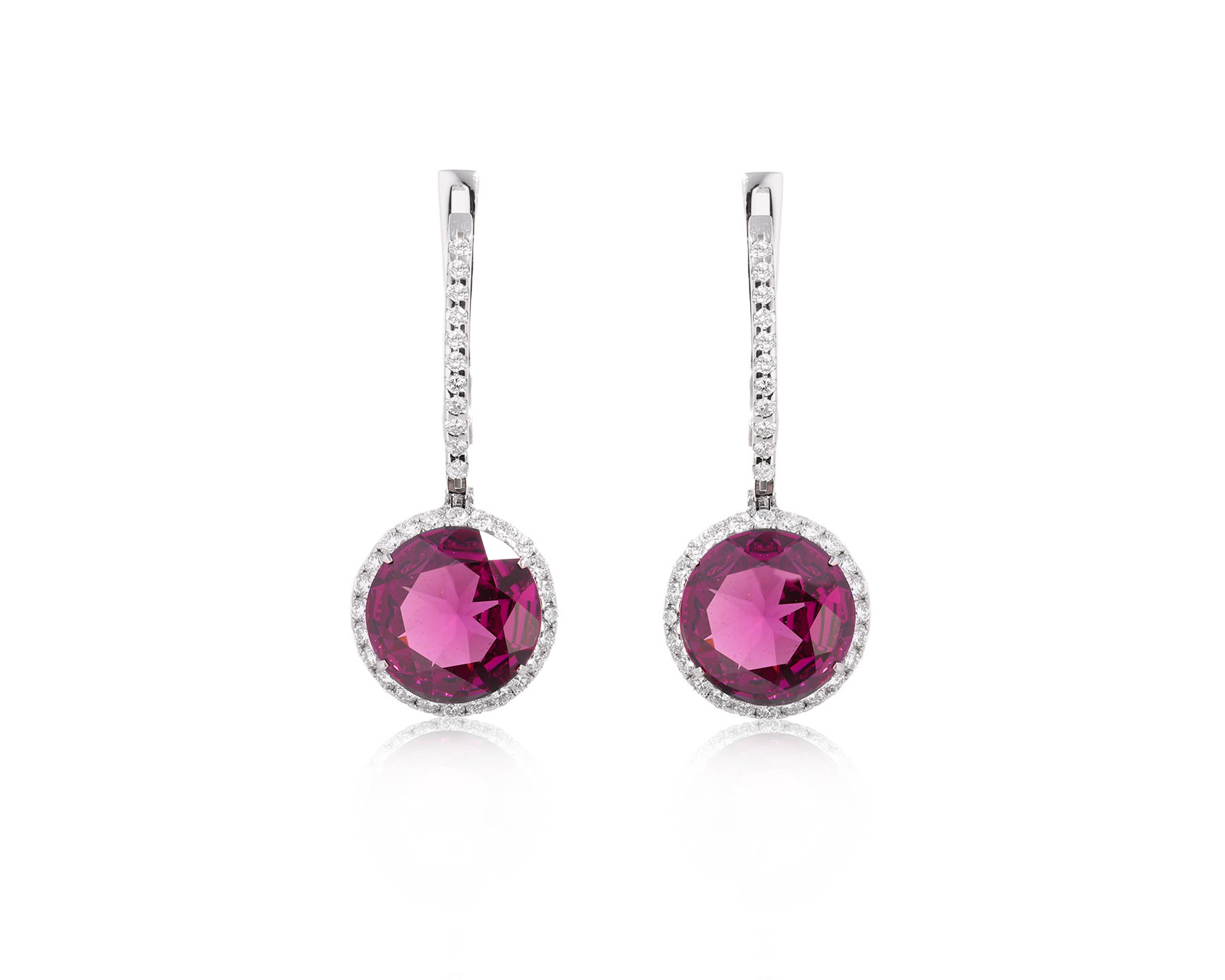 Золотые серьги с гранатами родолитами 8.29ct 071025/1