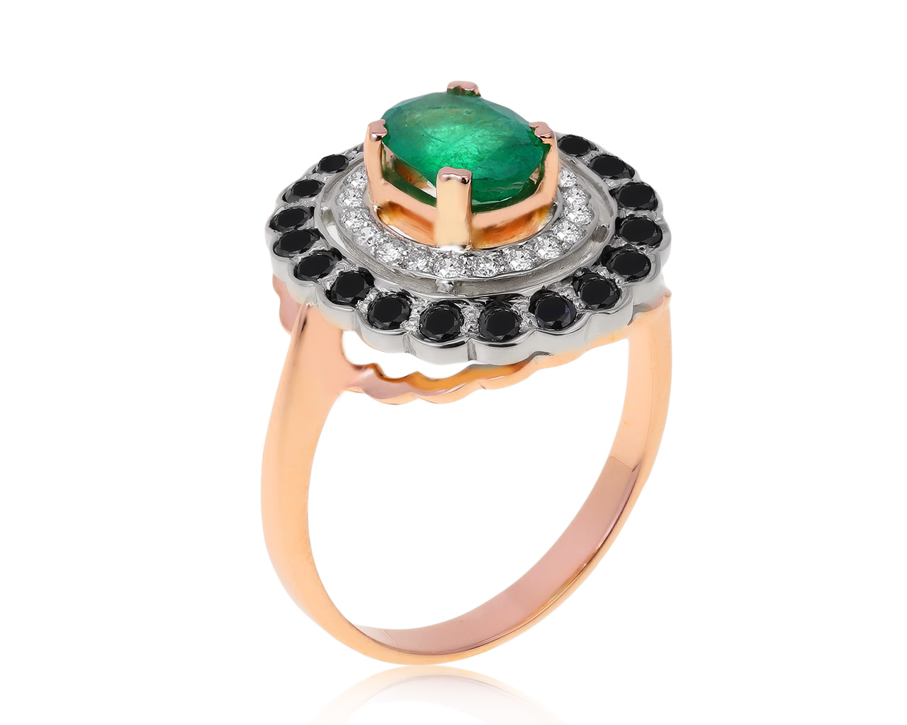 Нарядное золотое кольцо с изумрудом 0.88ct 281220/9