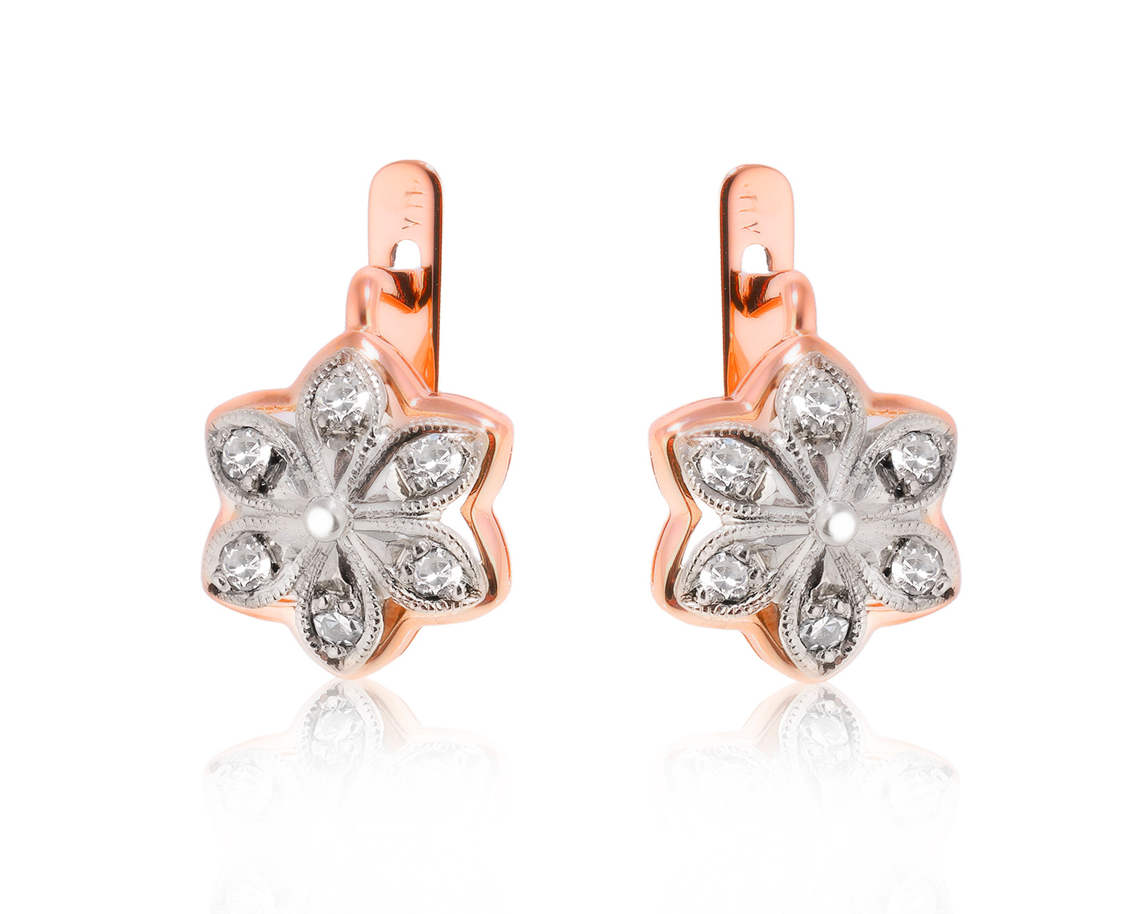 Золотые серьги с бриллиантами 0.21ct 090325/1 Золотые серьги с бриллиантами 0.21ct 090325/1
