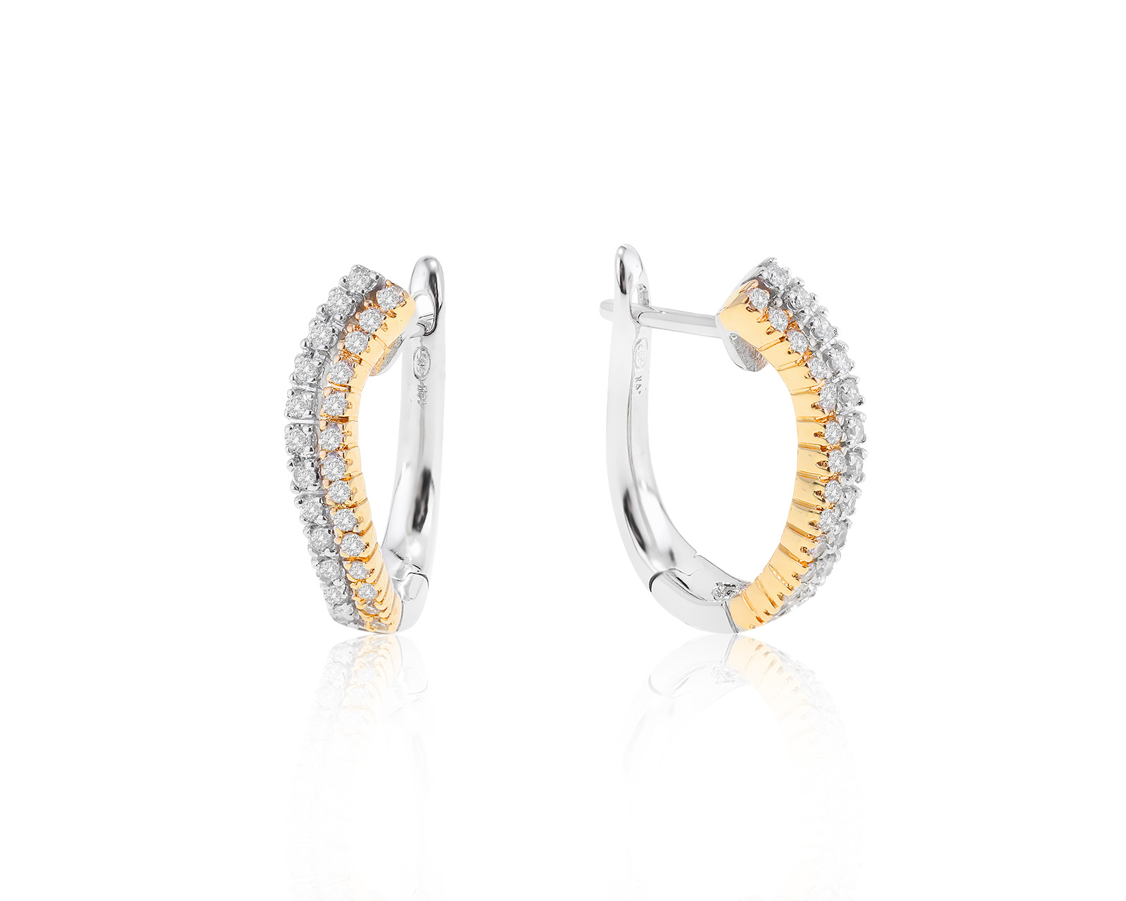 Притягательные золотые серьги с бриллиантами 0.31ct 180123/10