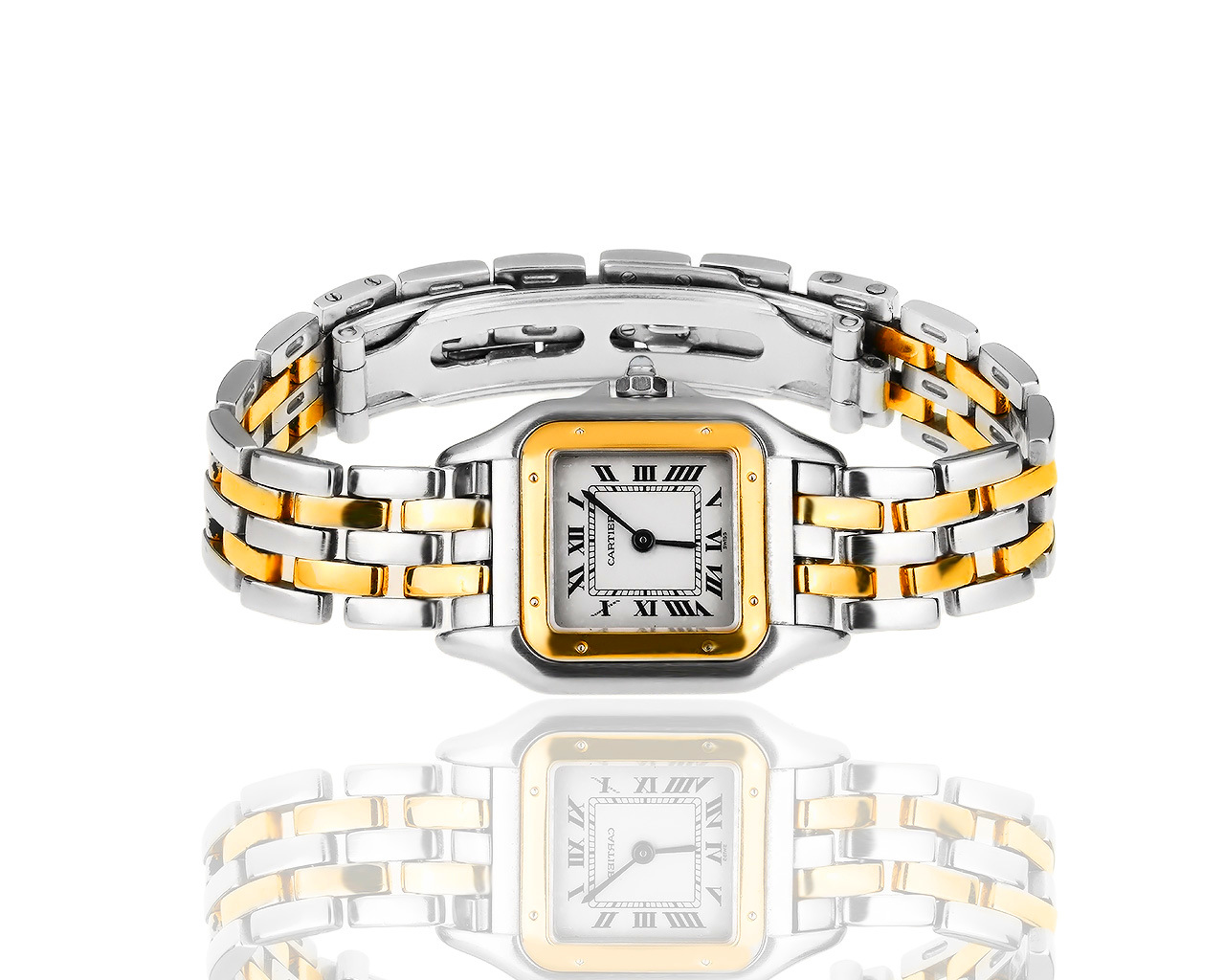 Наручные часы из золота и стали Panthere de Cartier 221118/10