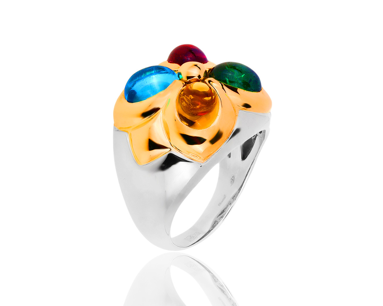 Золотое кольцо с цветными камнями Bvlgari Allegra Vintage 150519/8