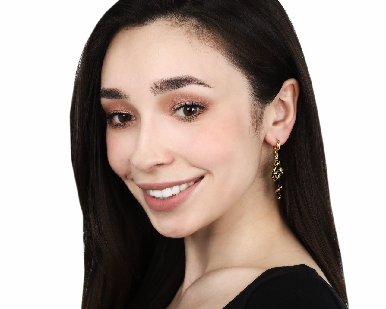 Оригинальные золотые серьги с тсаворитами 0.02ct Roberto Bravo