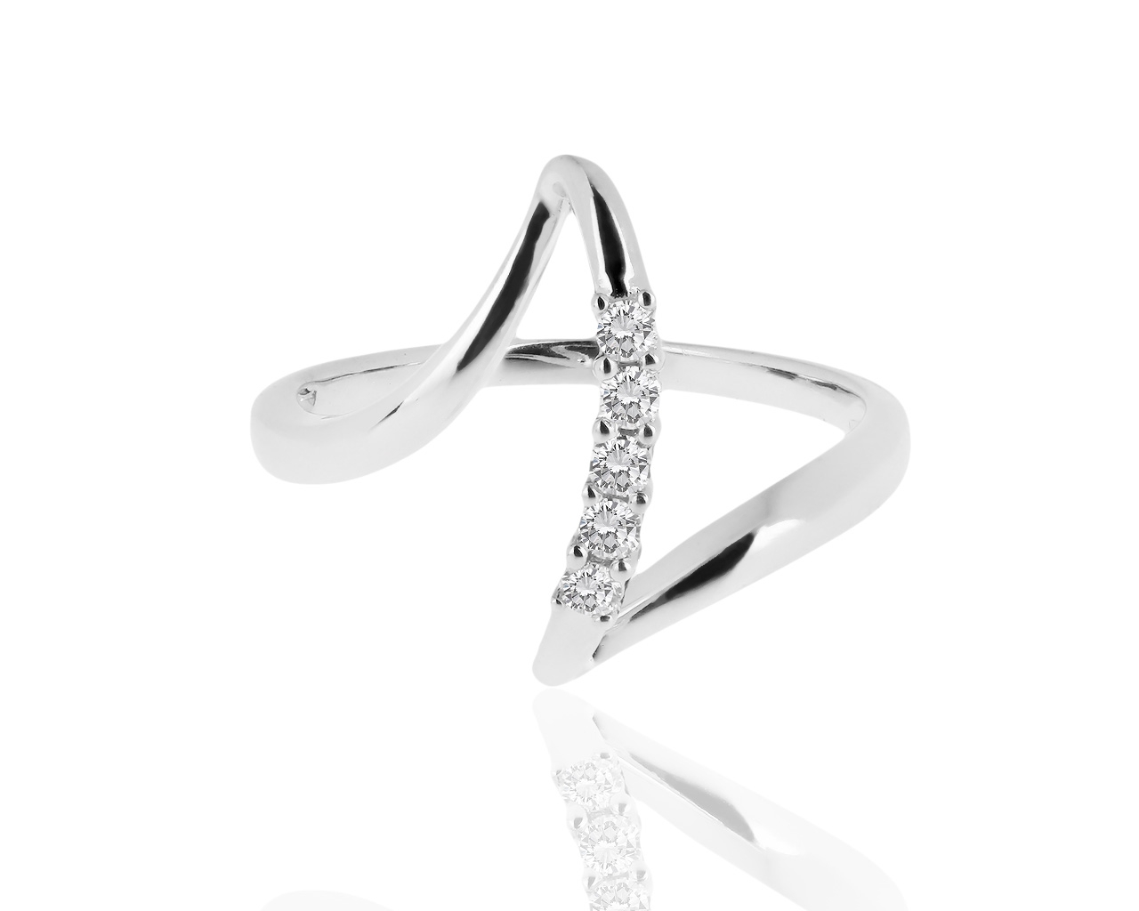 Изящное золотое кольцо с бриллиантами 0.14ct 101018/16