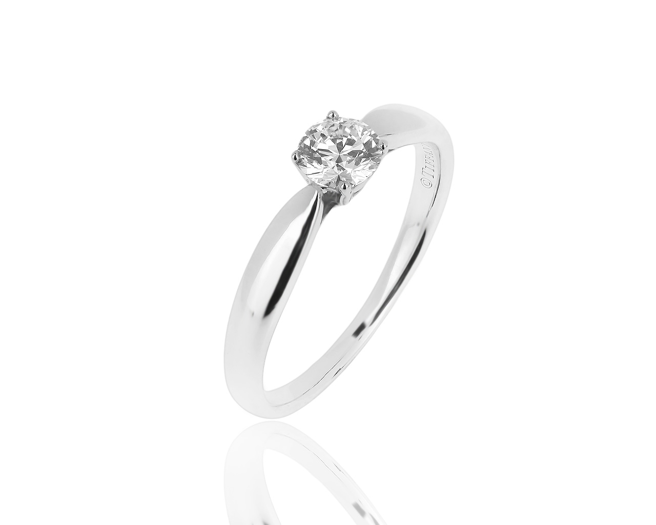Помолвочное платиновое кольцо с бриллиантом 0.41ct Tiffany&Co