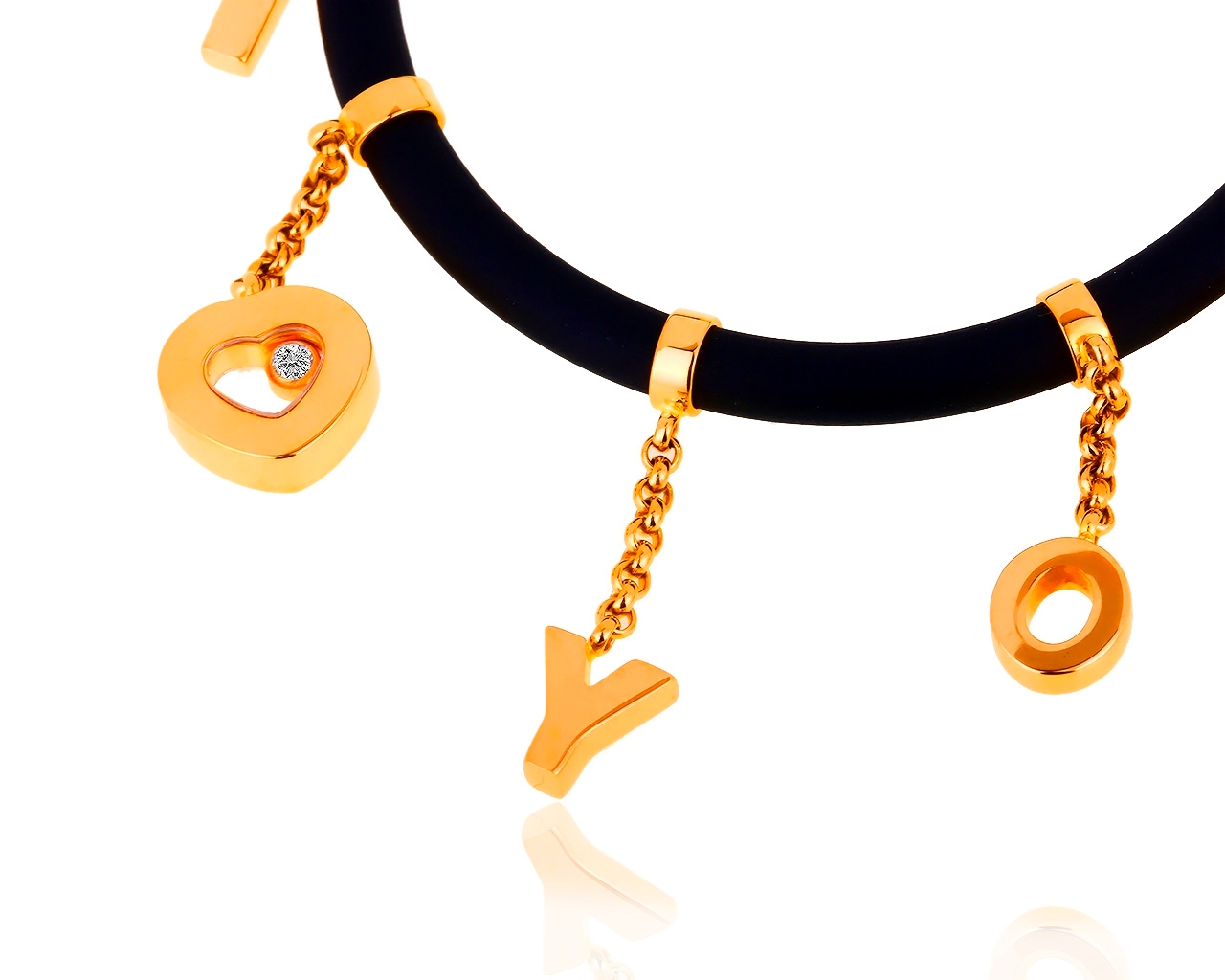 Прекрасный браслет с золотыми шармами Chopard Happy Diamonds 231018/4