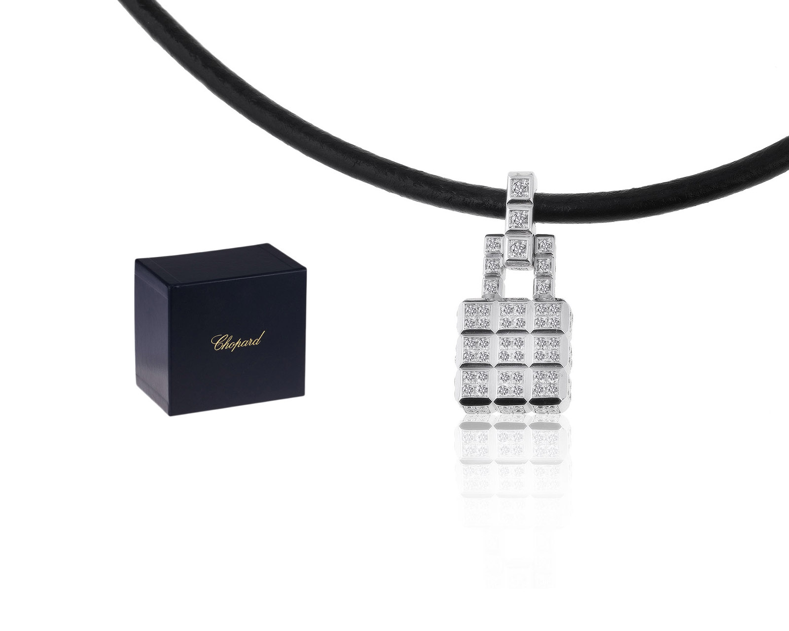 Оригинальный золотой кулон с бриллиантами 0.75ct Chopard Ice Cube