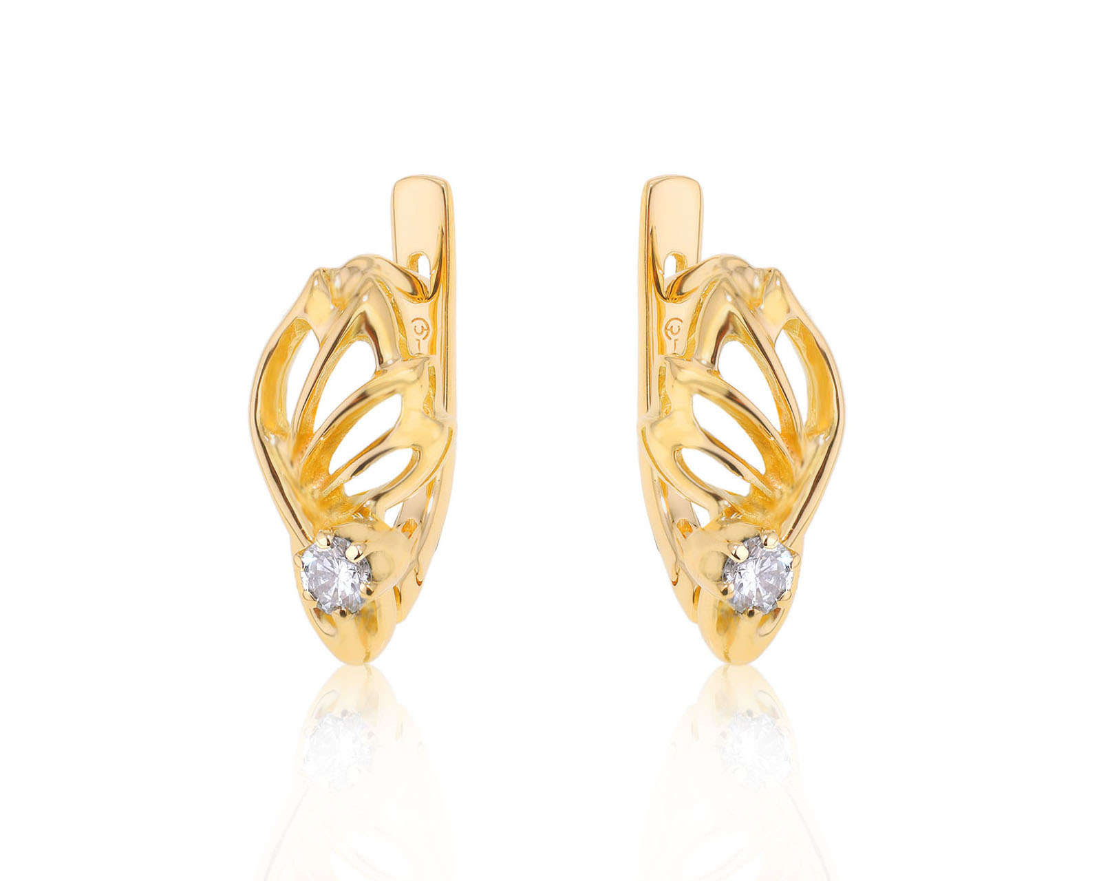 Золотые серьги с бриллиантами 0.22ct 020924/3