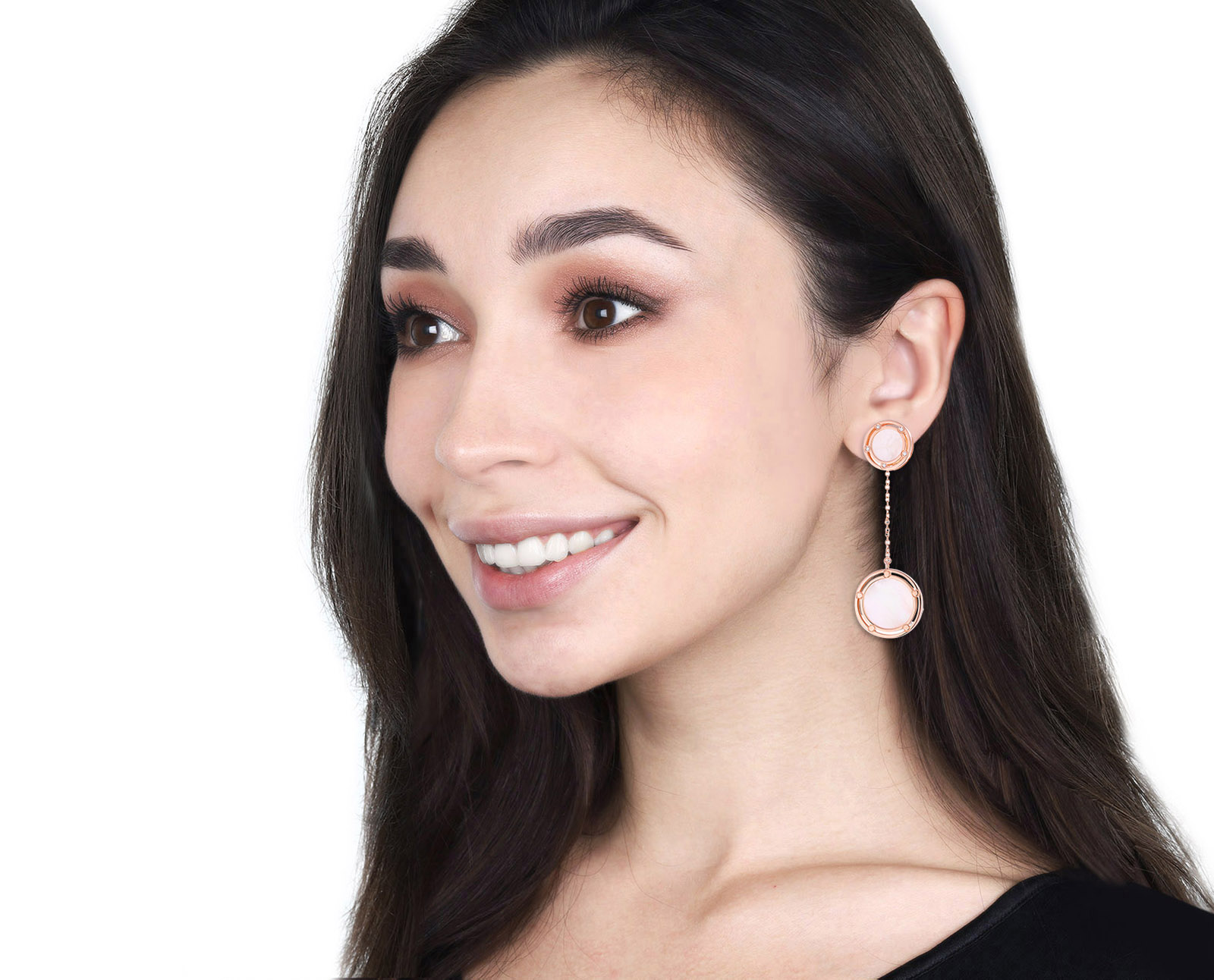 Оригинальные золотые серьги с перламутром 2.80ct Damiani D.Side