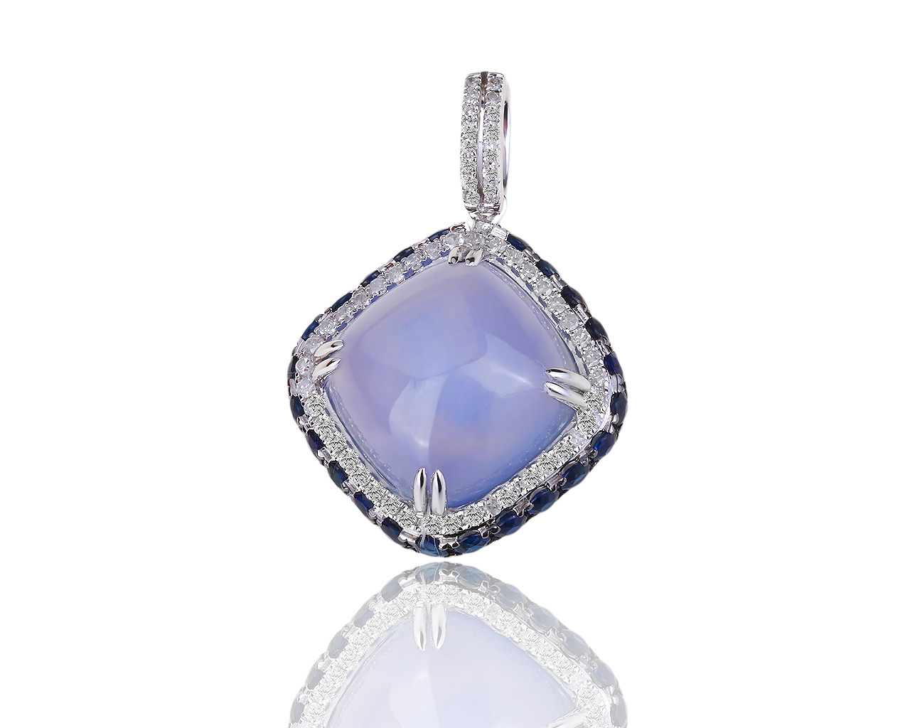 Золотой кулон с бриллиантами 0.40ct и сапфирами 1.10ct 311018/9 Золотой кулон с бриллиантами 0.40ct и сапфирами 1.10ct 311018/9