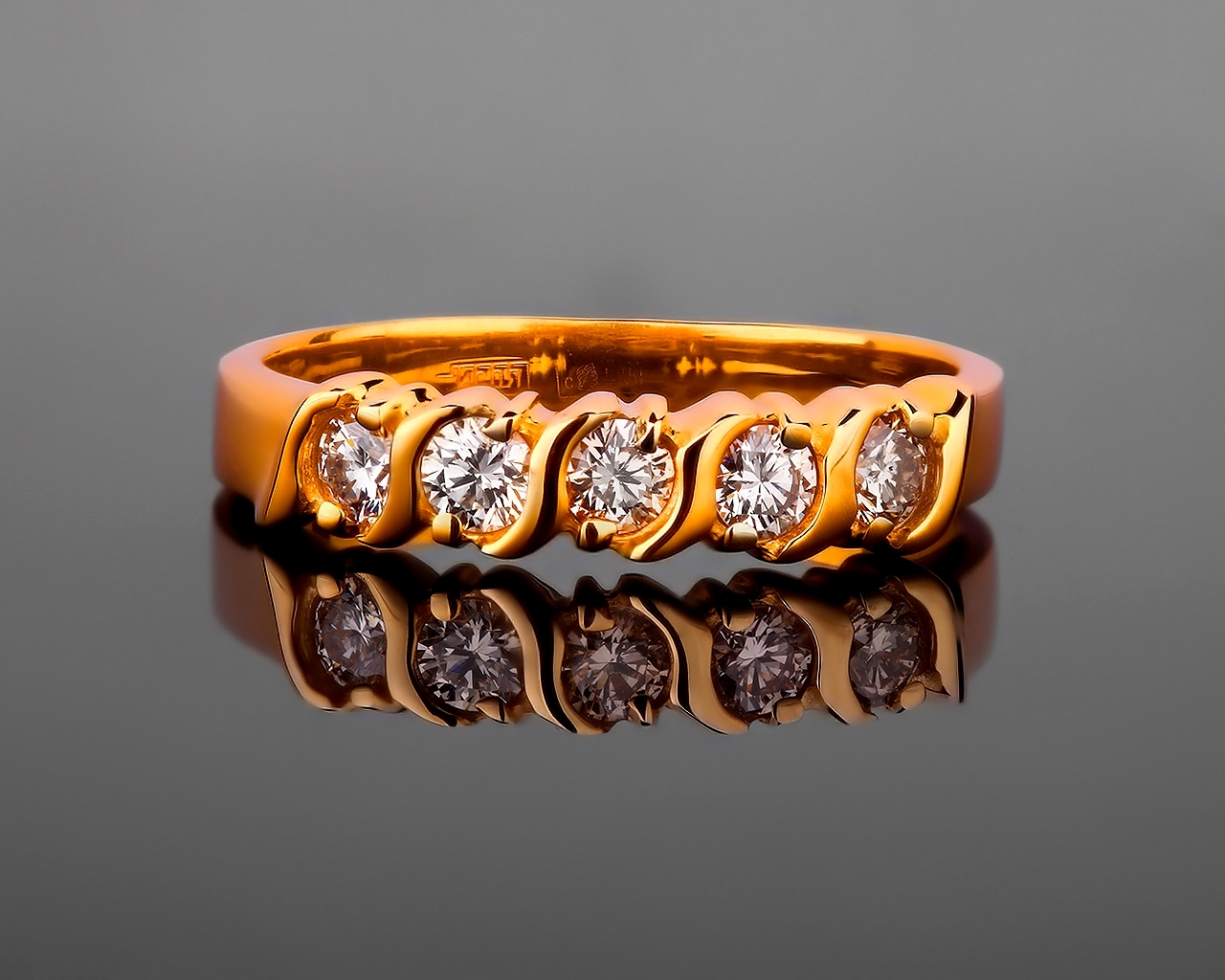 Стильное золотое кольцо с бриллиантами 0.33ct 310517/6