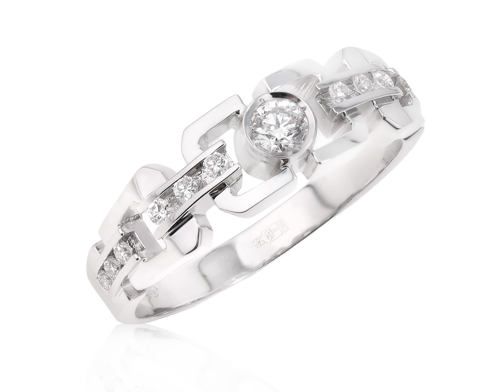 Золотое кольцо с бриллиантами 0.55ct 990196/1