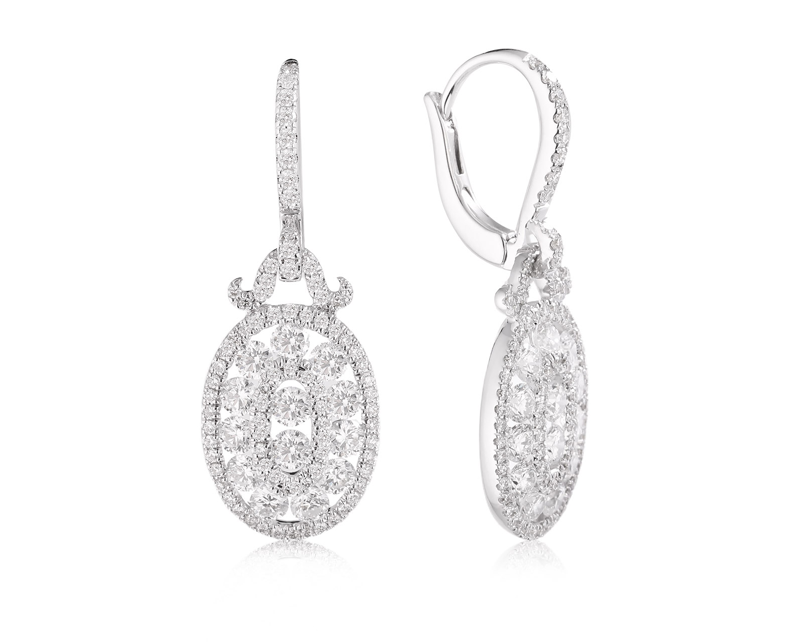 Золотые серьги с бриллиантами 1.91ct