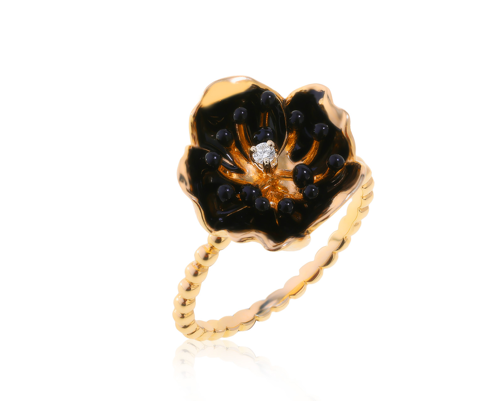 Оригинальное золотое кольцо с эмалью Roberto Bravo De Rosa