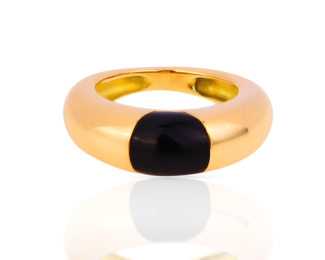 Оригинальное золотое кольцо с ониксом Chaumet Anneau 110518/6