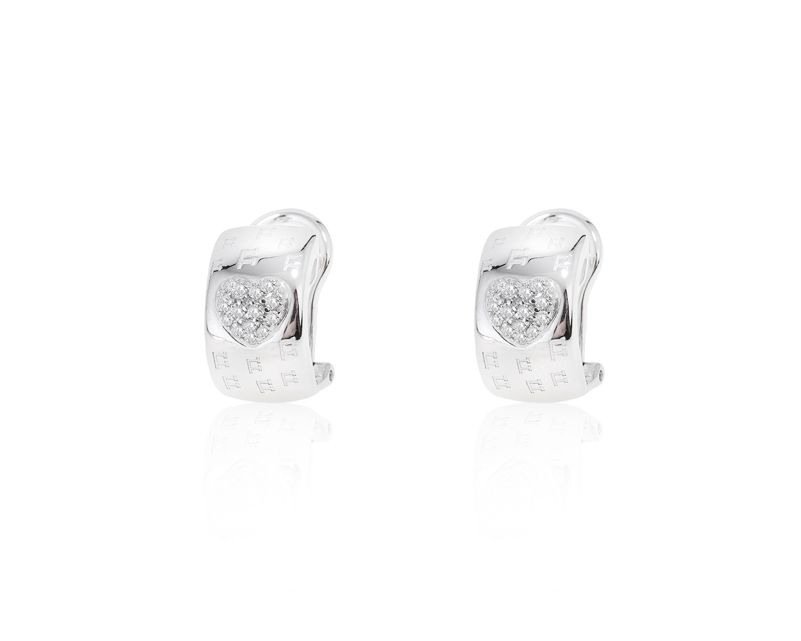 Романтичные золотые серьги с бриллиантами 0.14ct
