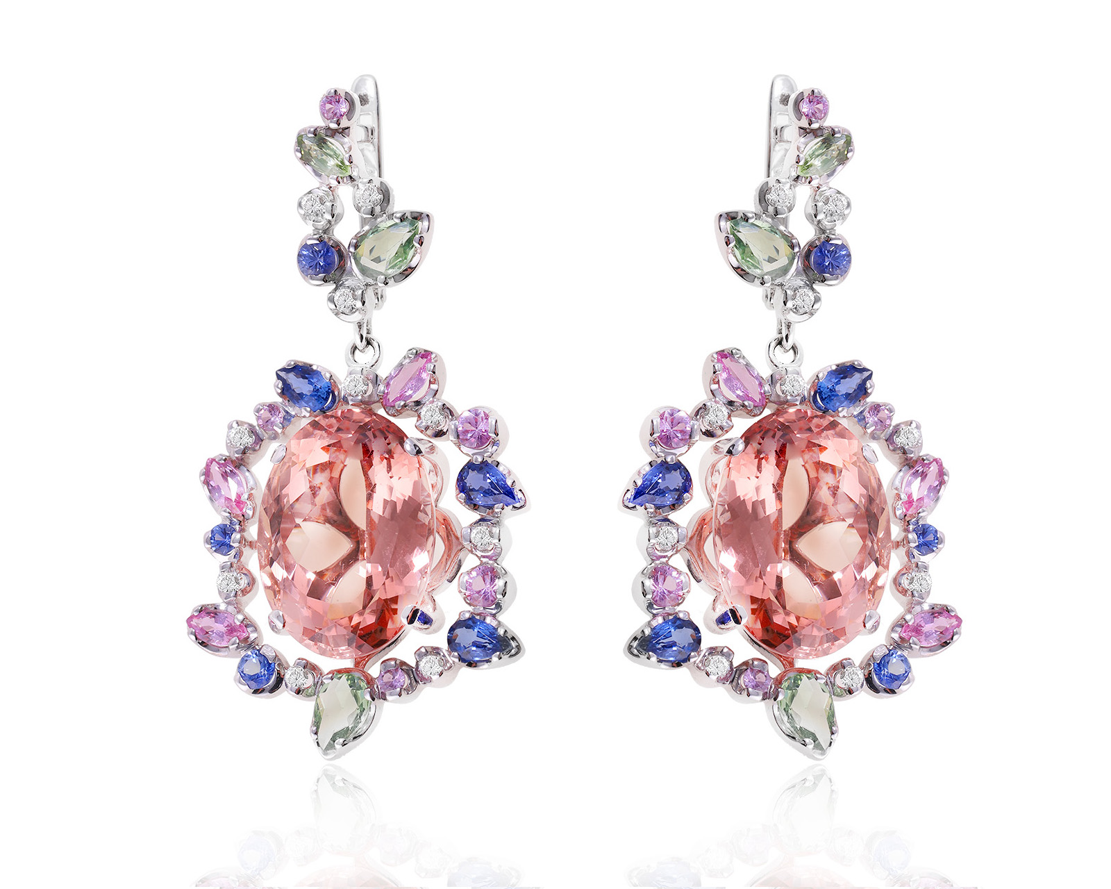 Оригинальные золотые серьги с морганитами 31.57ct Maxim Demidov 280125/КМ155