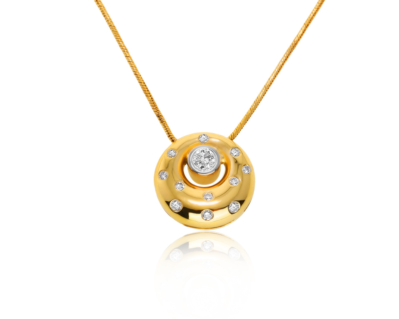 Престижный золотой кулон с бриллиантами 0.18ct 070321/1