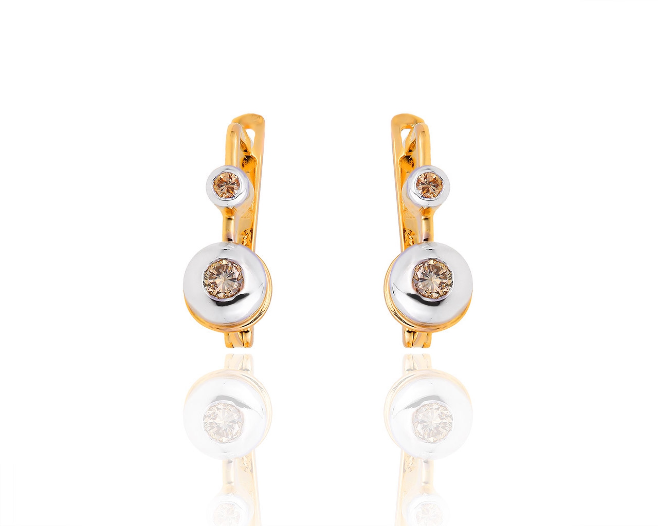 Золотые серьги с бриллиантами 0.33ct 200918/6