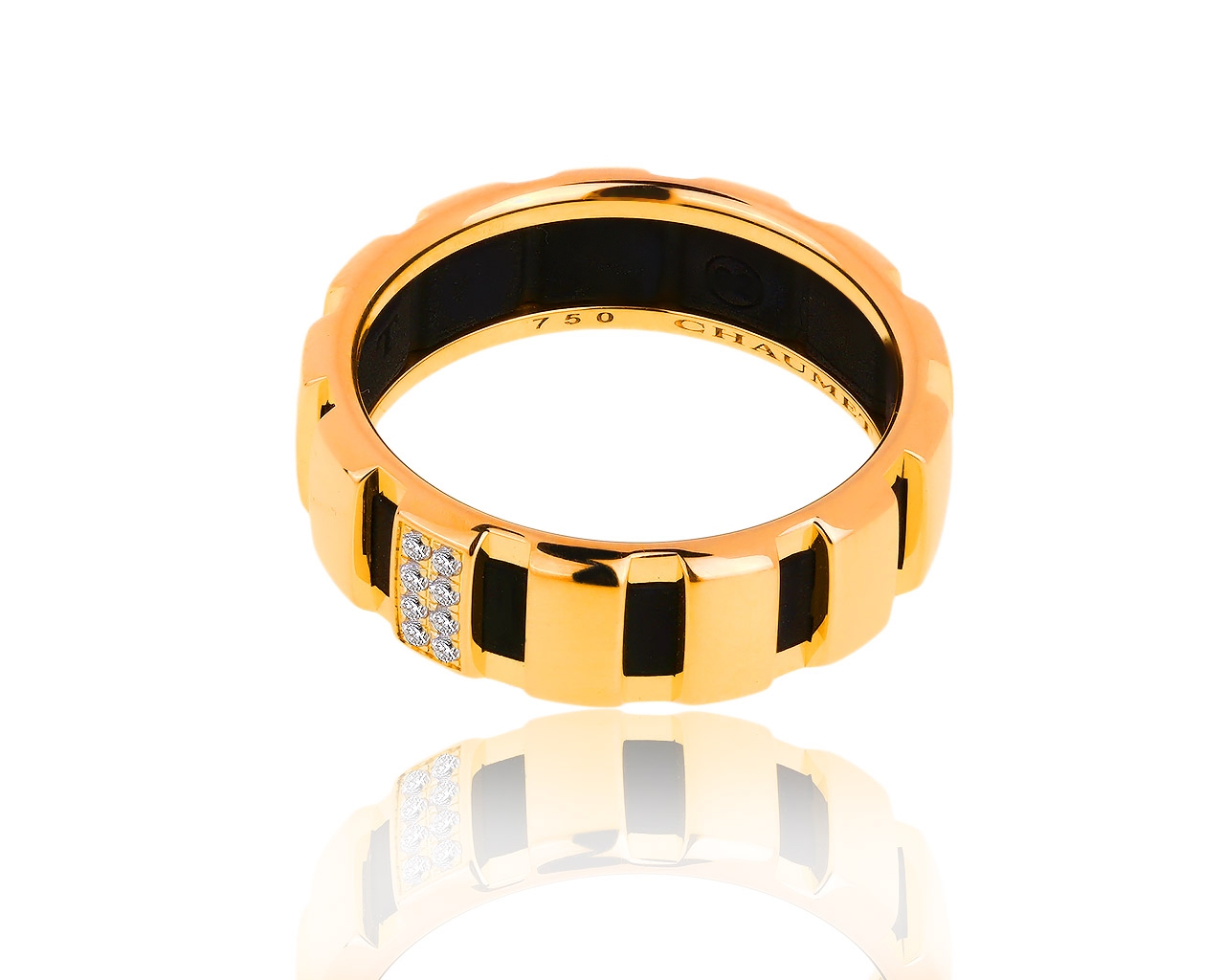 Золотое кольцо с бриллиантами 0.08ct Chaumet Class One