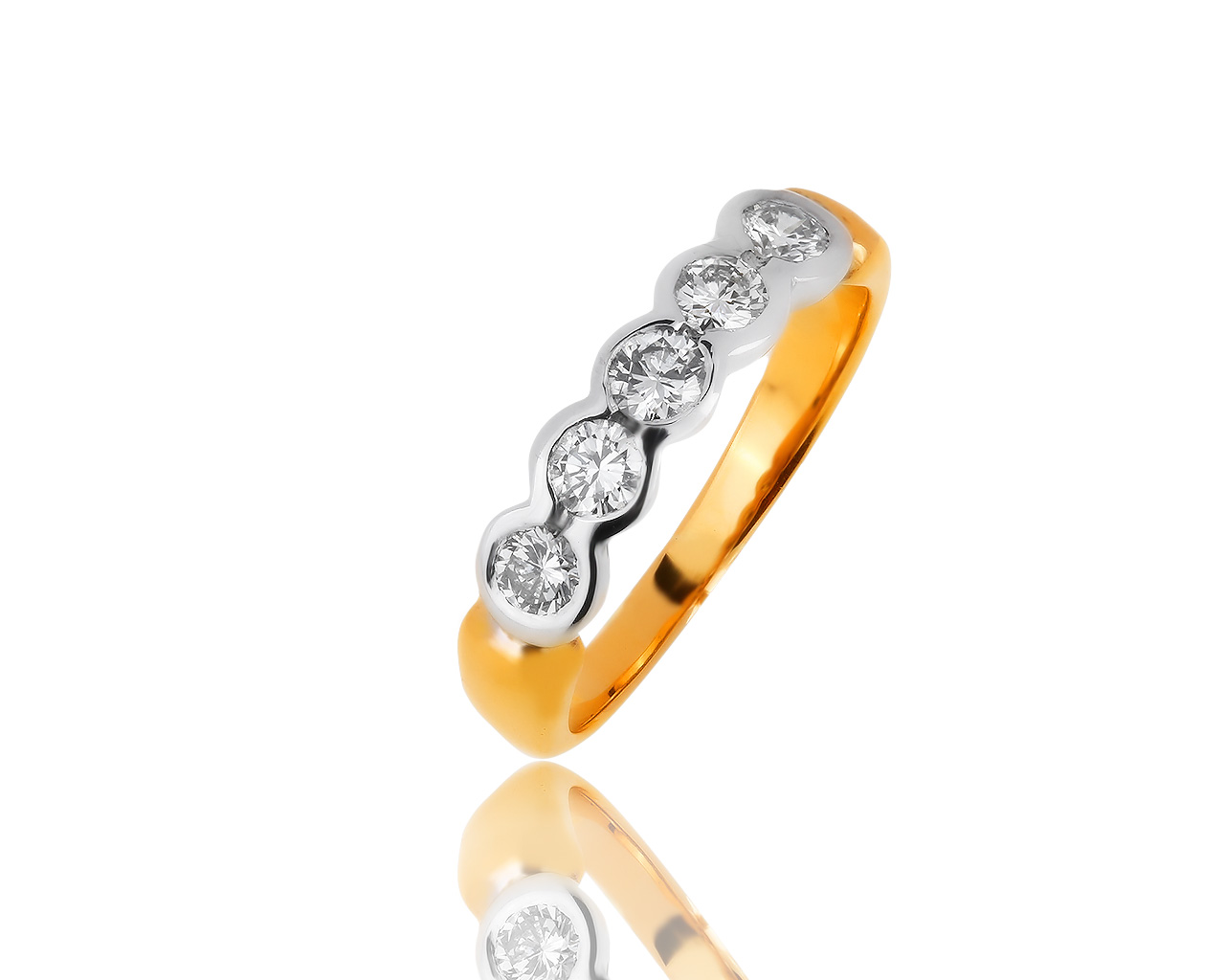 Изысканное золотое кольцо с бриллиантами 0.60ct 160419/3