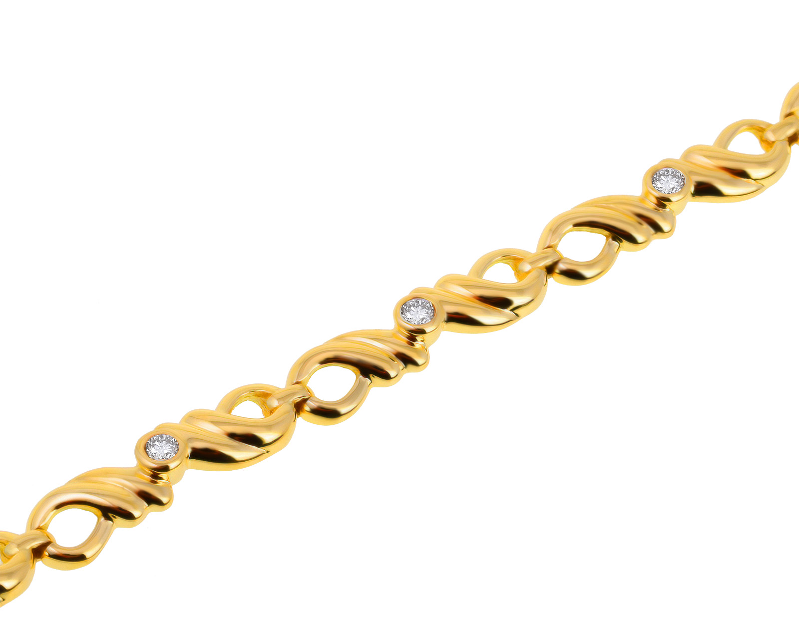 Безупречный золотой браслет с бриллиантами 0.37ct