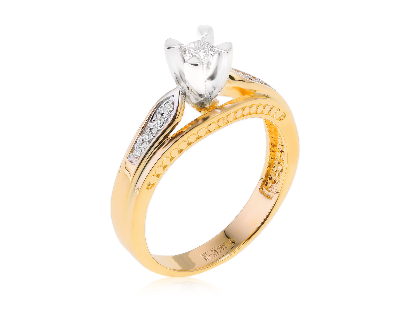 Золотое кольцо с бриллиантами 0.15ct 281123/8