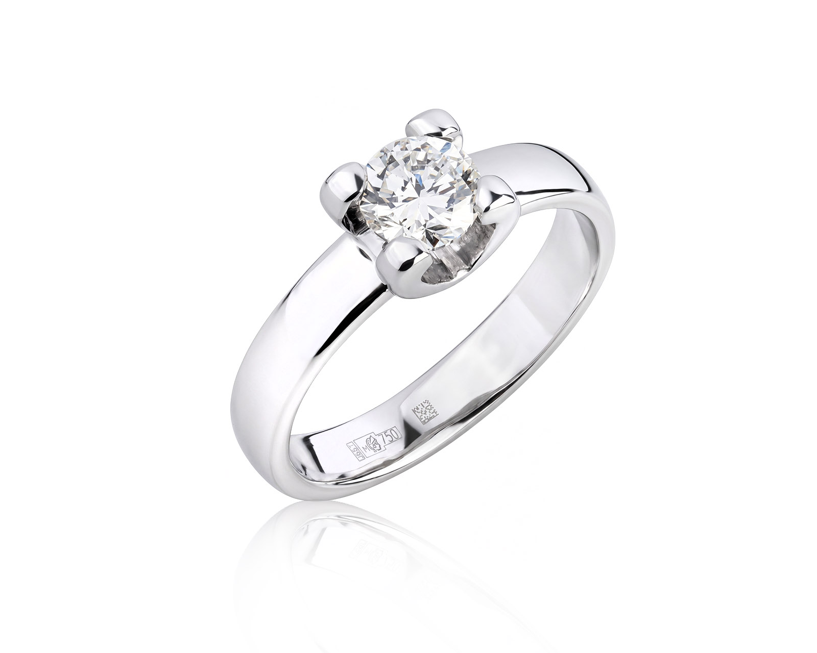 Золотое кольцо с бриллиантом 0.64ct 240626/1