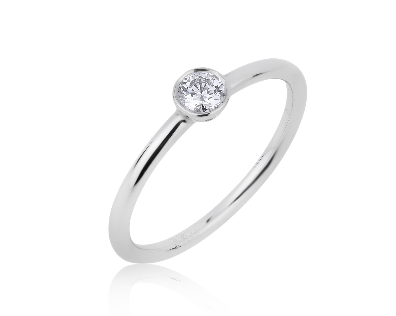 Оригинальное платиновое кольцо с бриллиантом 0.17ct Tiffany&Co 250320/9