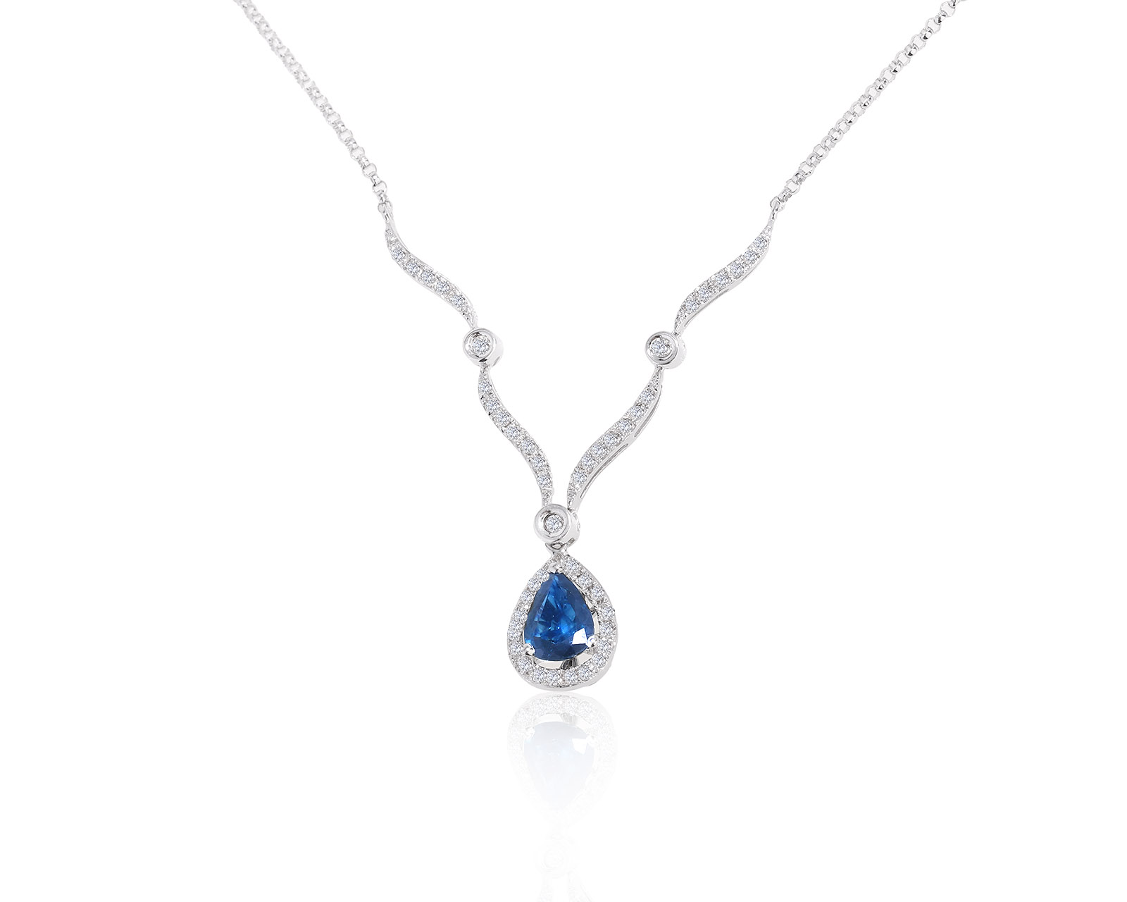 Изысканное золотое колье с сапфиром 0.53ct 130722/11