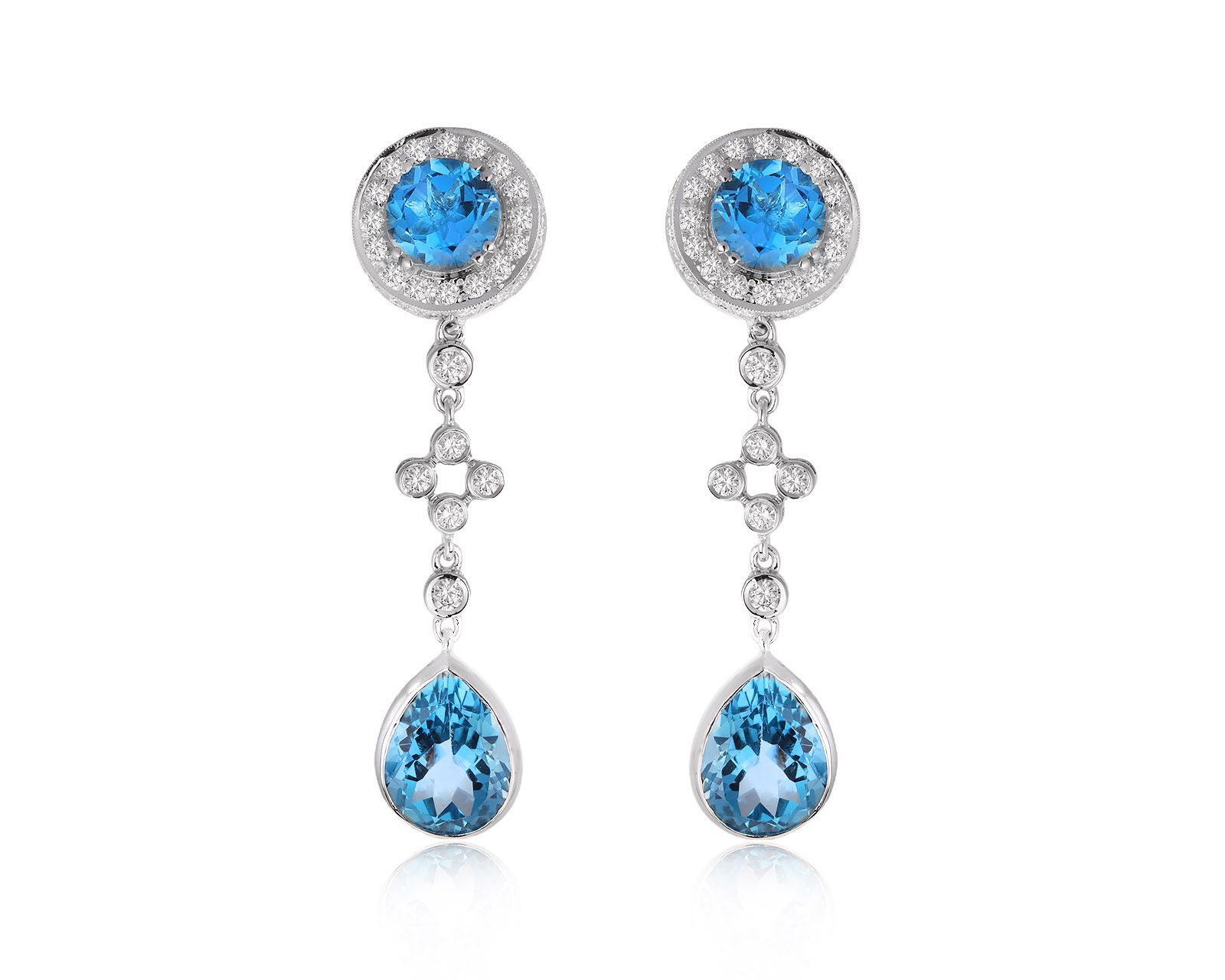 Золотые серьги с топазами 25.80ct и бриллиантами 2.89ct 250425/3