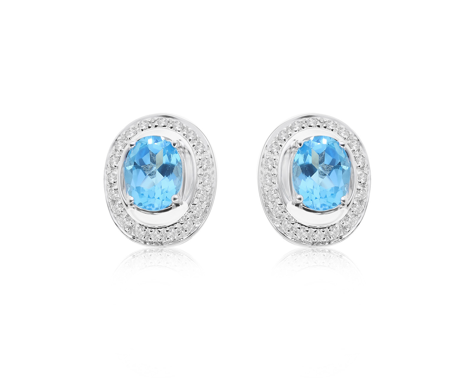 Шикарные золотые серьги с топазами 3.05ct