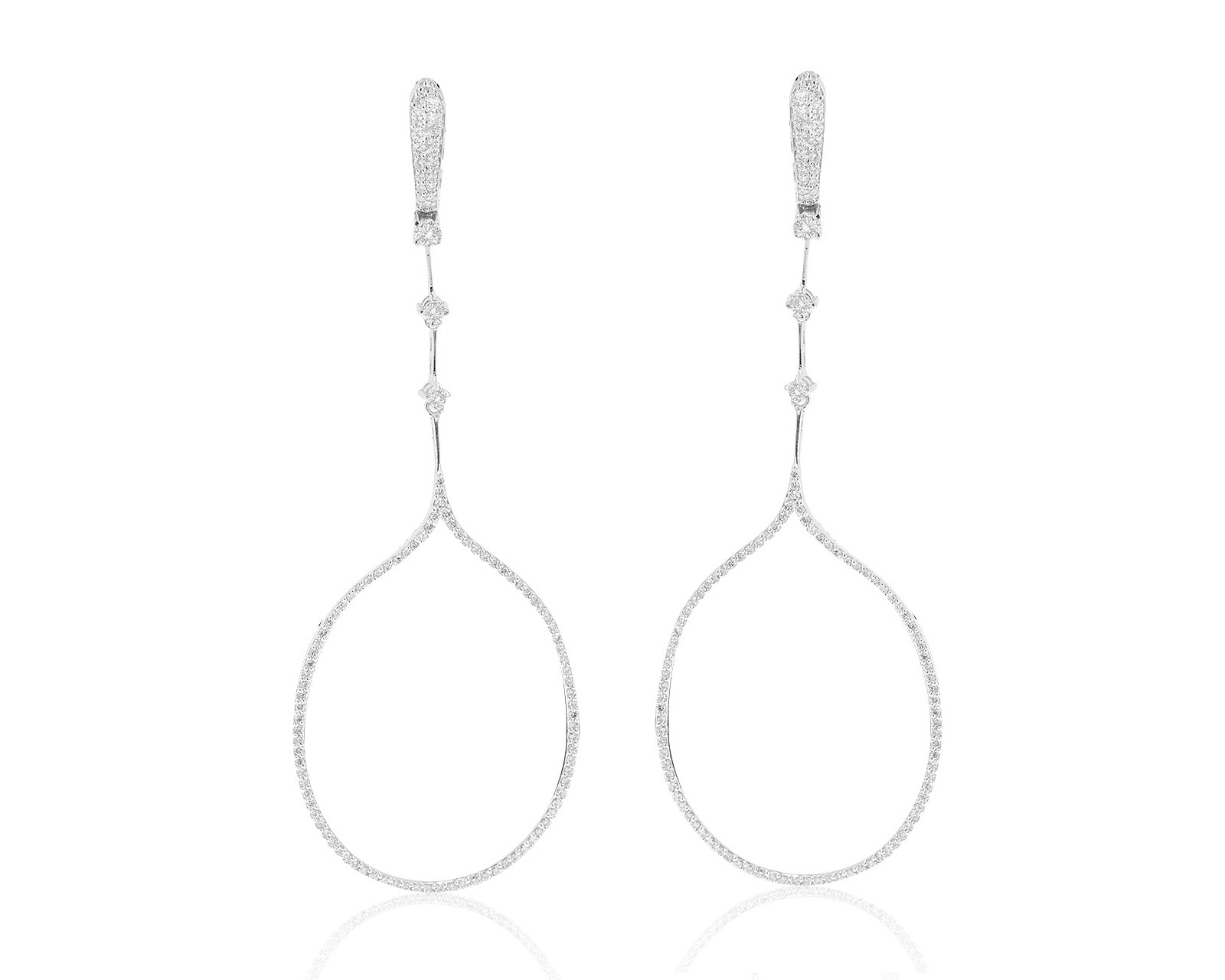 Элегантные золотые серьги с бриллиантами 2.69ct 181122/1