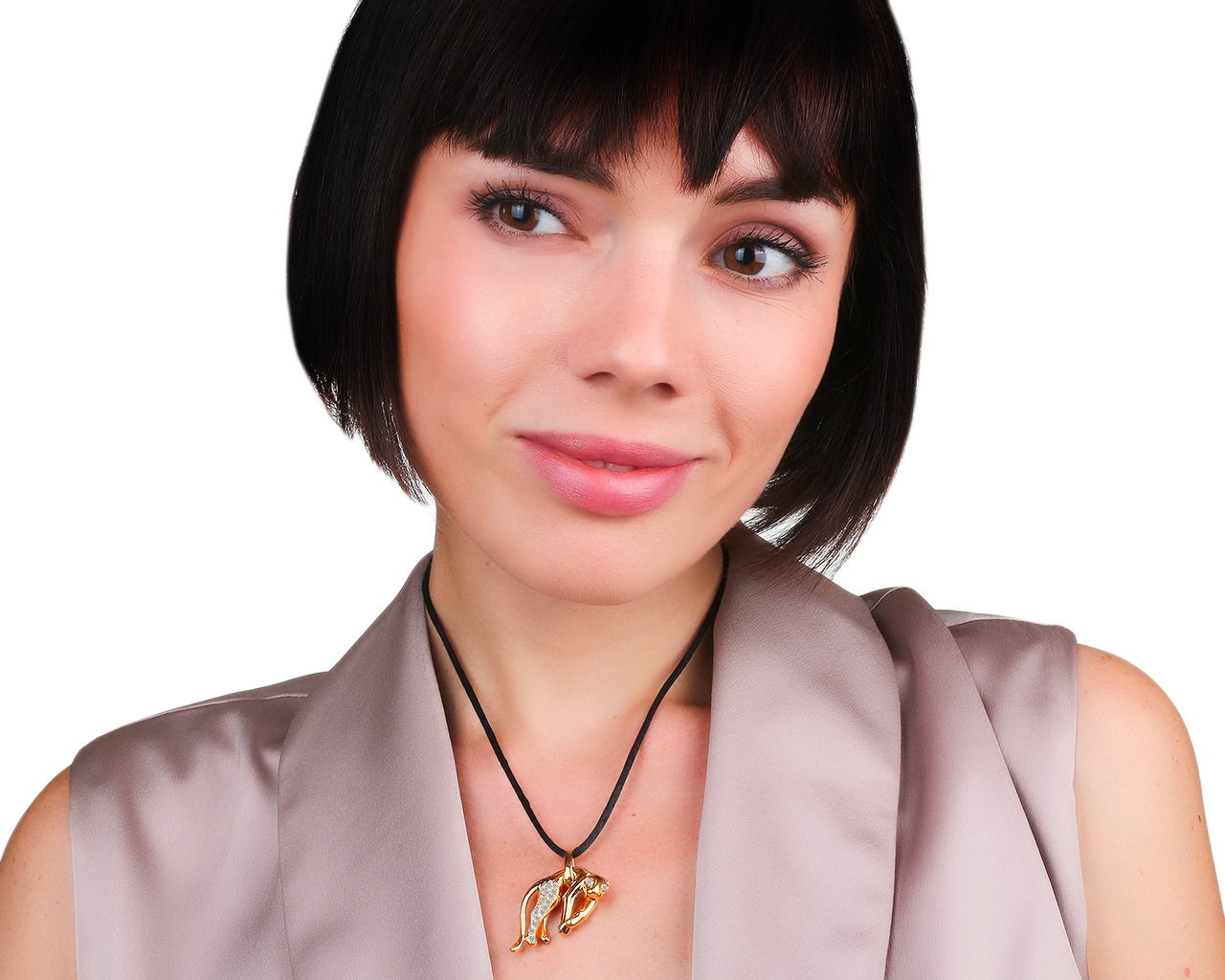 Необычная золотая подвеска с бриллиантами 0.53ct