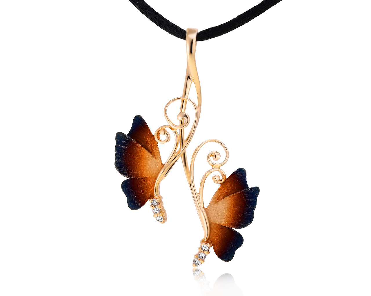 Оригинальный золотой кулон с лейкосапфирами 0.13ct Roberto Bravo 031220/6