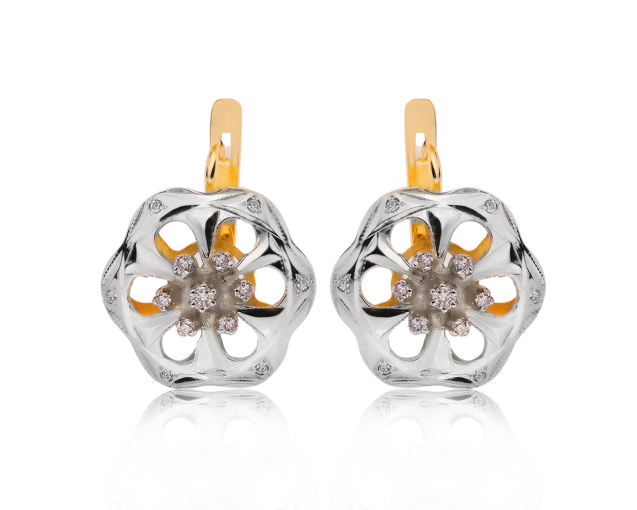 Винтажные золотые серьги с бриллиантами 0.32ct СССР 160620/13