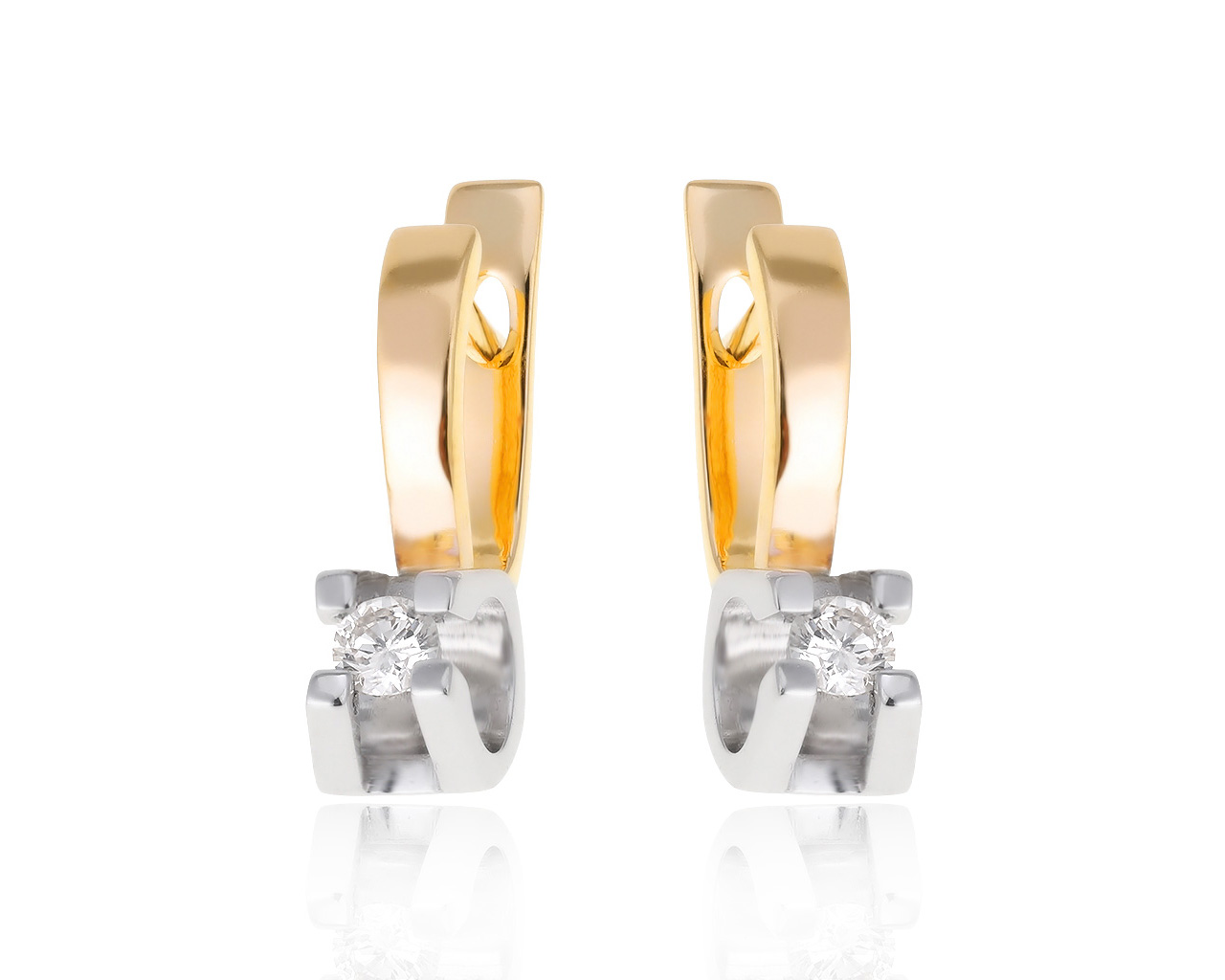 Восхитительные золотые серьги с бриллиантами 0.31ct 120121/5