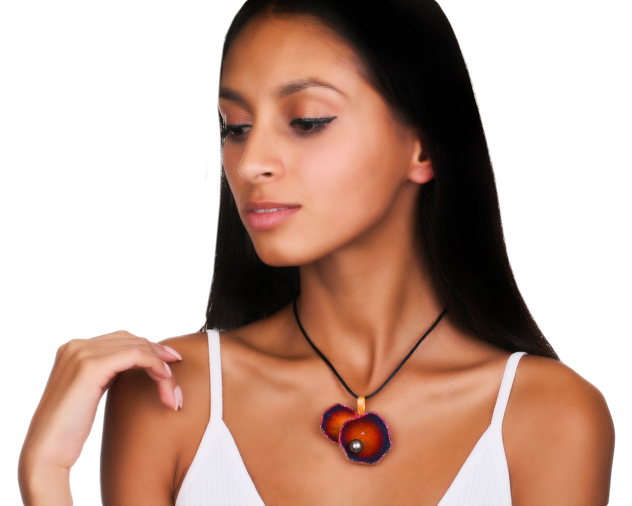 Оригинальный золотой кулон с жемчугом 10.60 мм Roberto Bravo