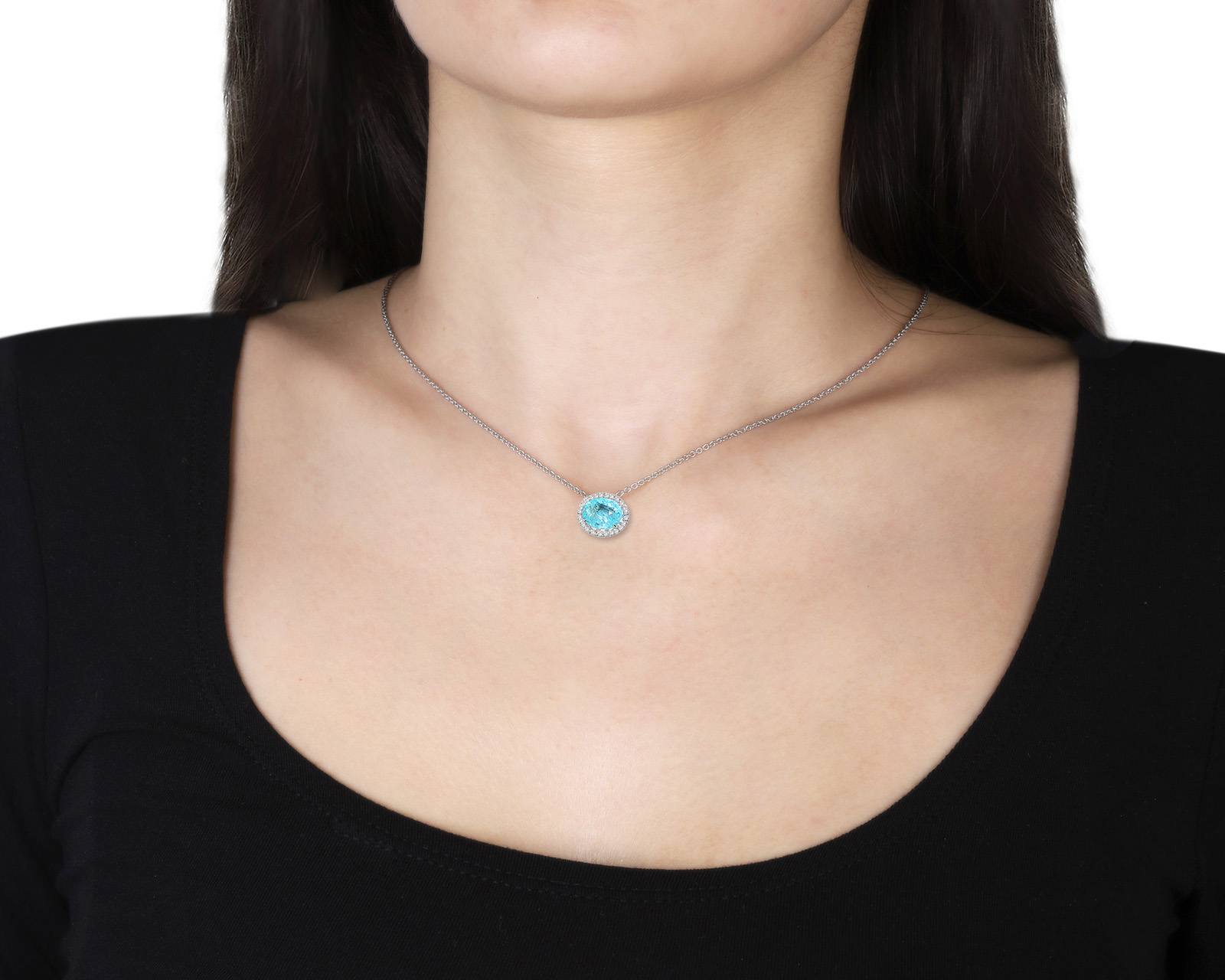 Золотое колье с турмалином параиба 1.92ct Evgeny Matveev