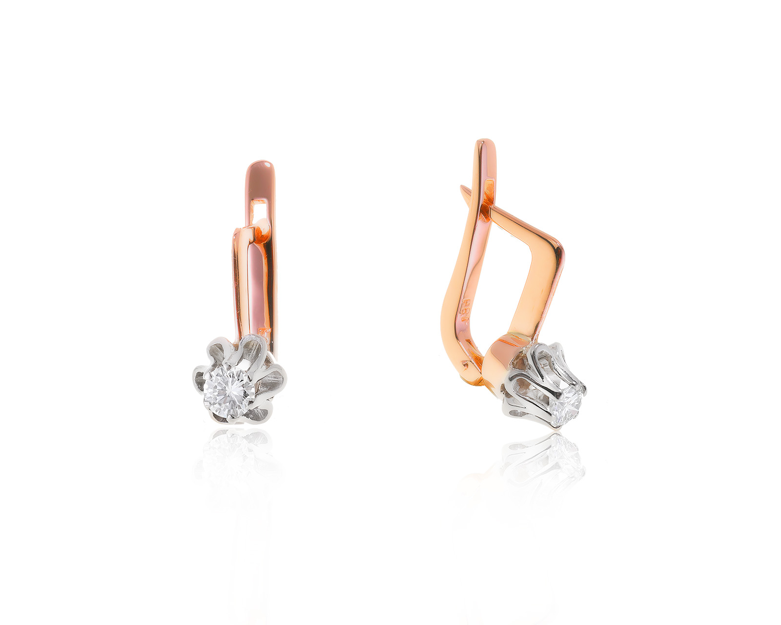 Золотые серьги с бриллиантами 0.32ct СССР 120623/9