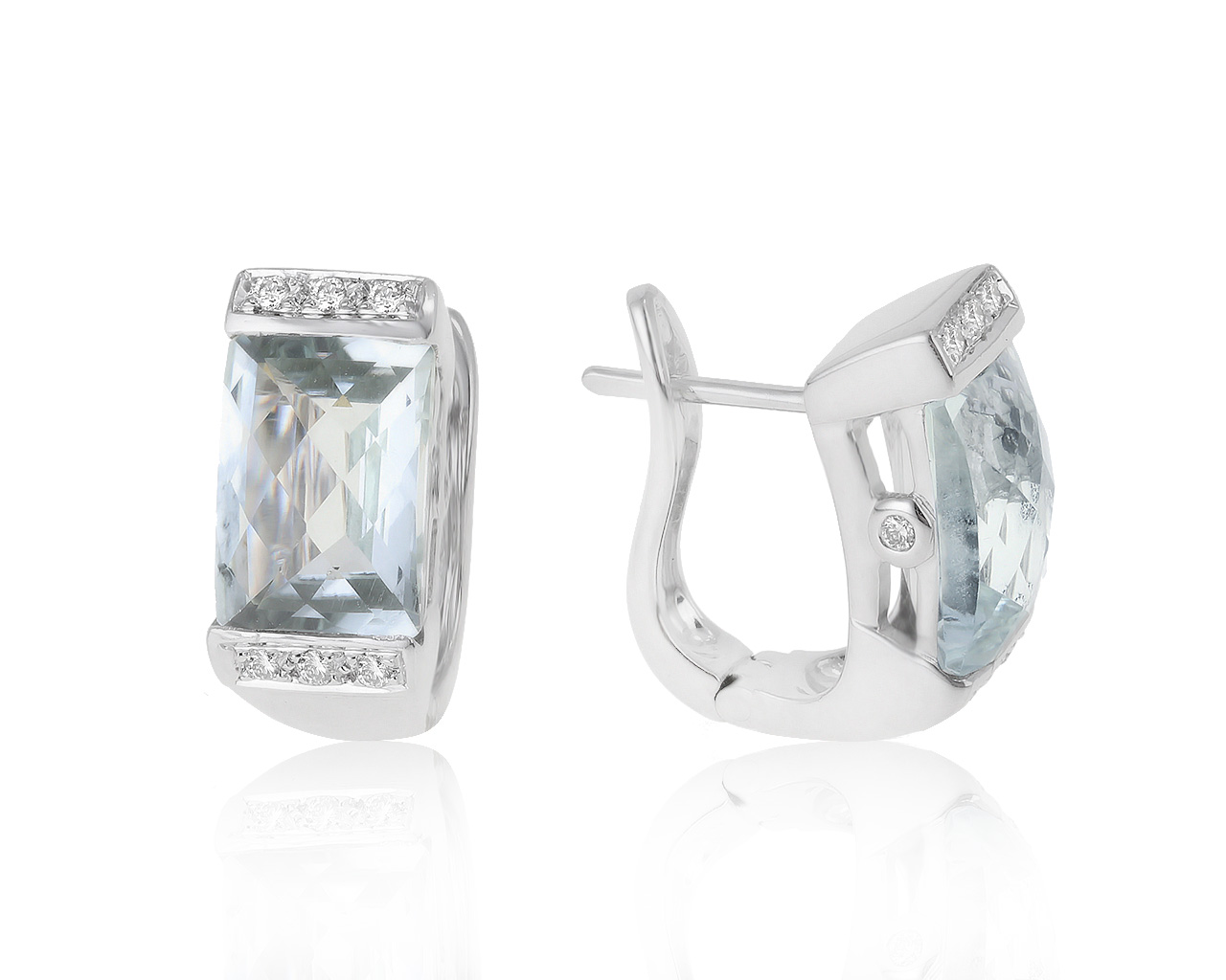 Красивые золотые серьги с аквамаринами 5.53ct 050321/3
