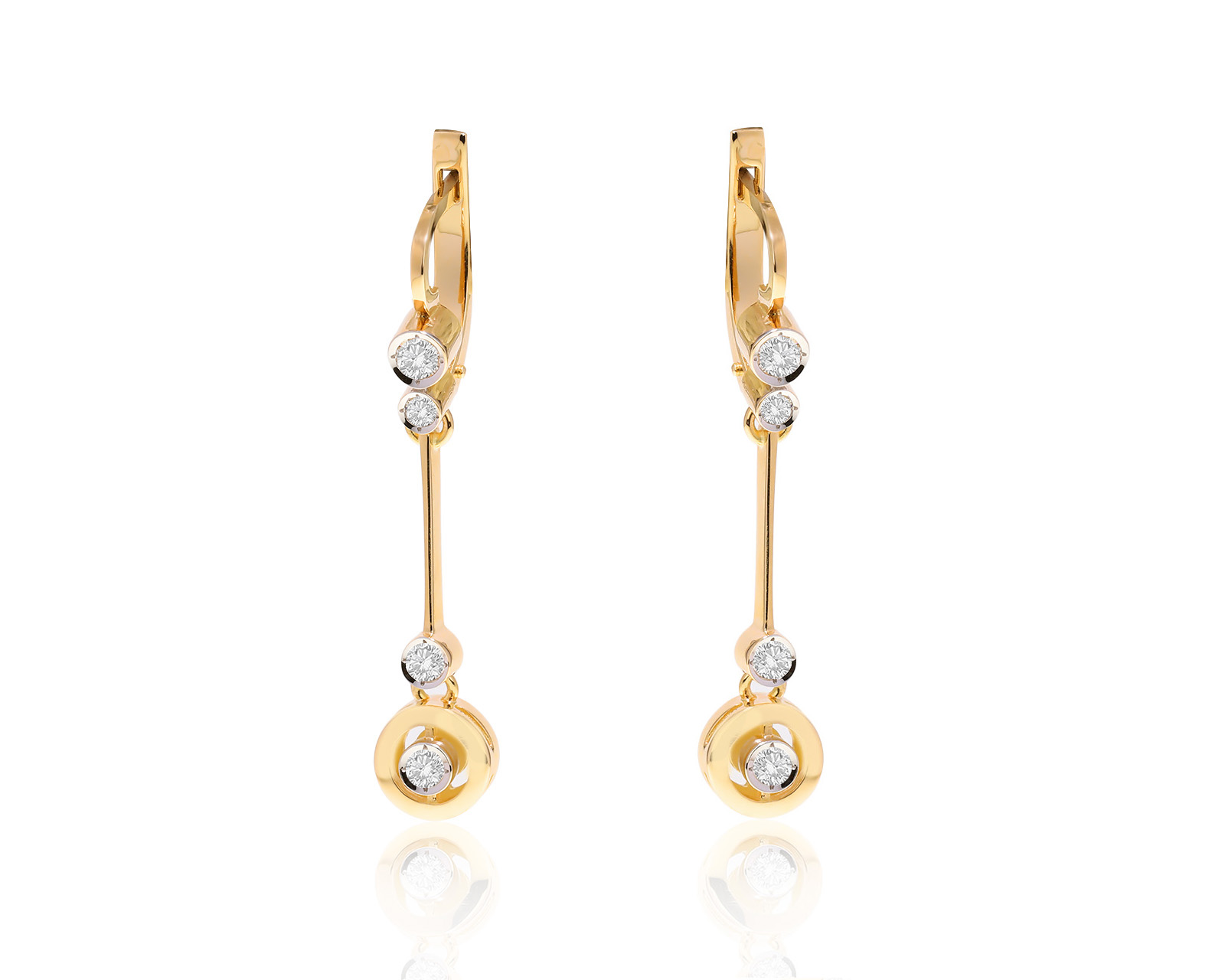 Золотые серьги с бриллиантами 0.50ct